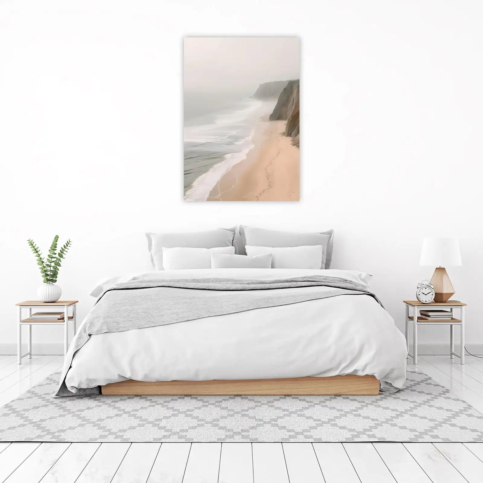 Misty Coastal Cliffs Beach Wall Art