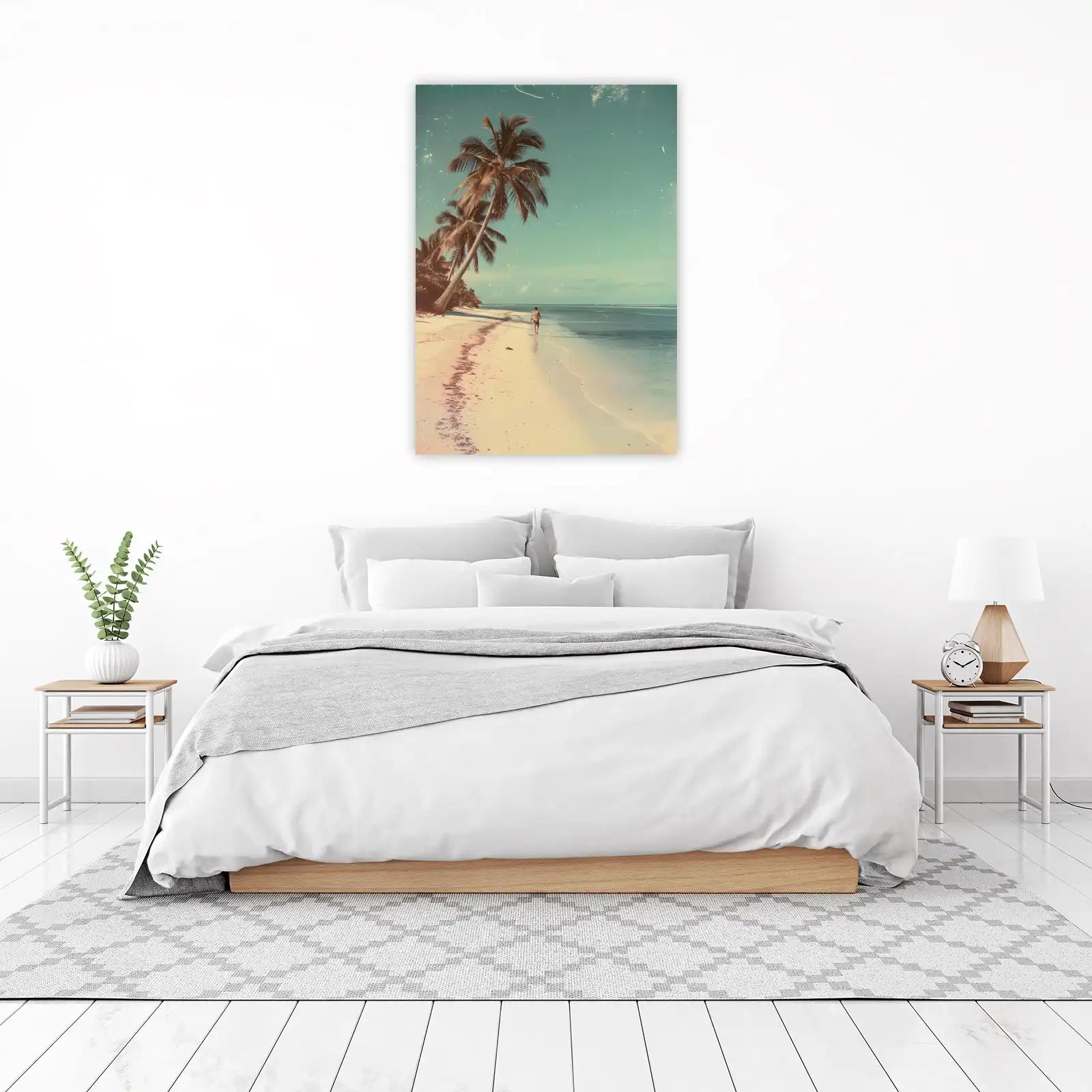 Tropical Escape Man Running Beach Wall Art