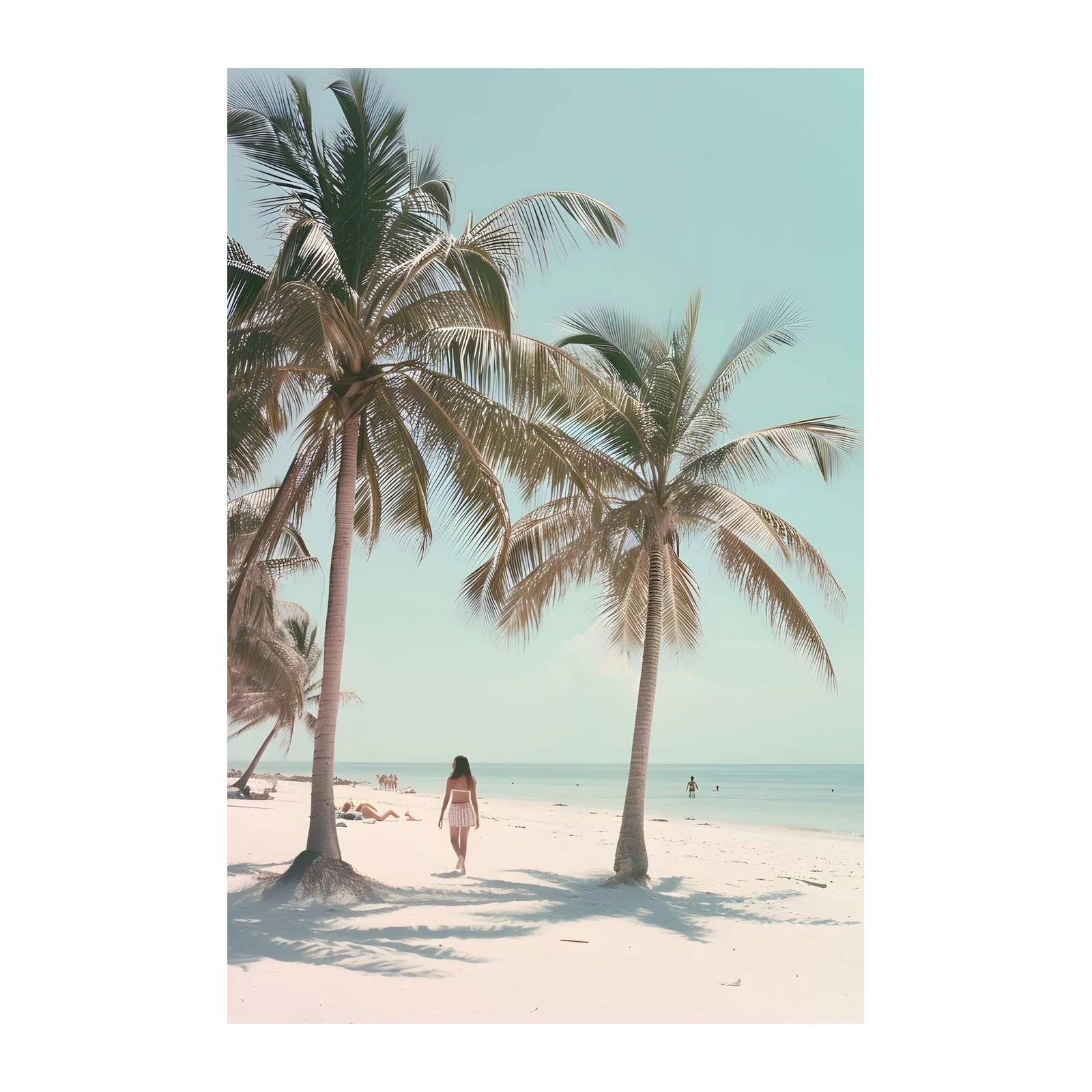 Tropical Beach Serenity Palm Trees Wall Art