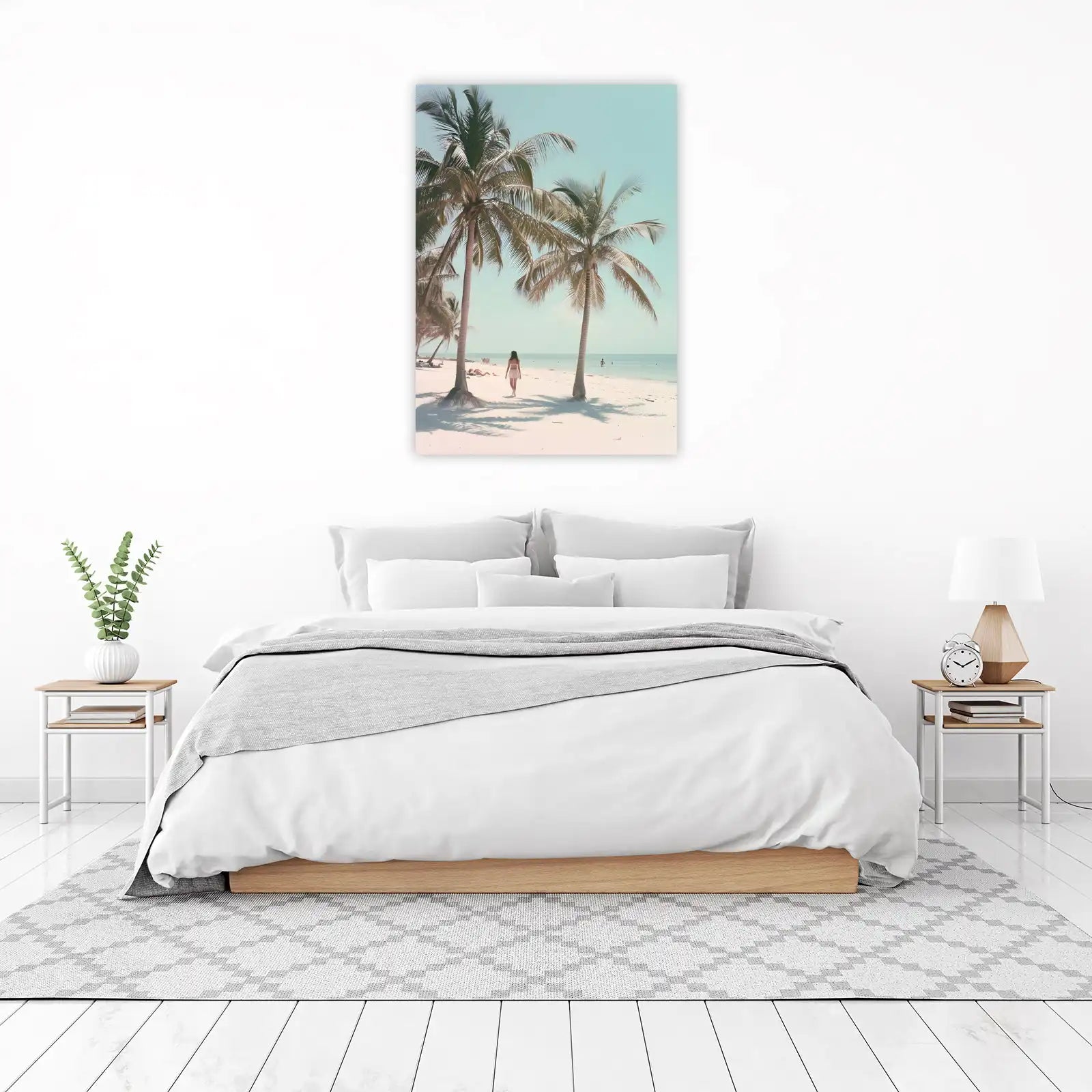 Tropical Beach Serenity Palm Trees Wall Art