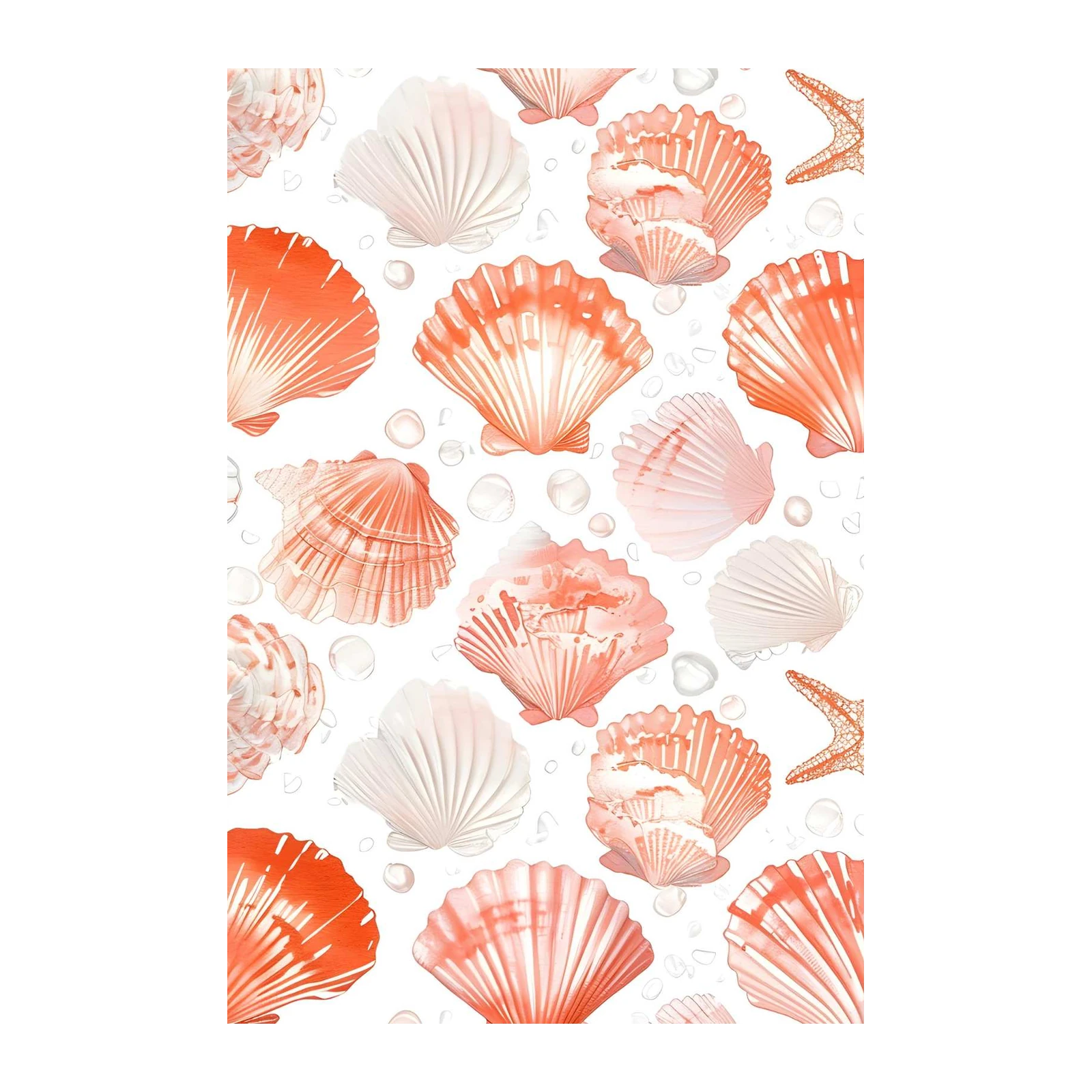 Coral Seashell Beach Art Wall Art