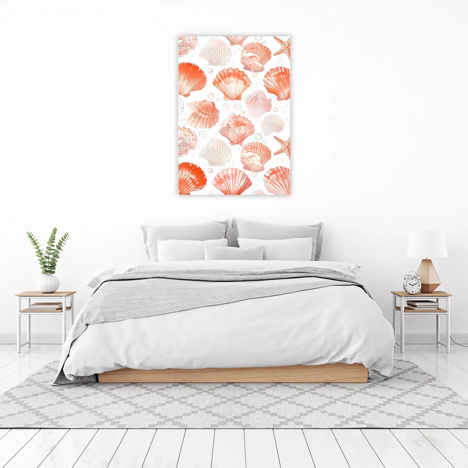 Coral Seashell Beach Art Wall Art