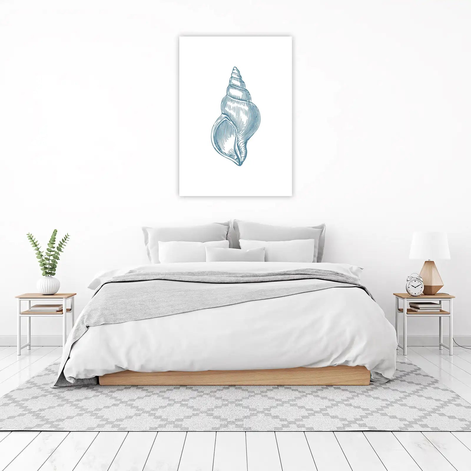 Elegant Seashell Engraving Wall Art