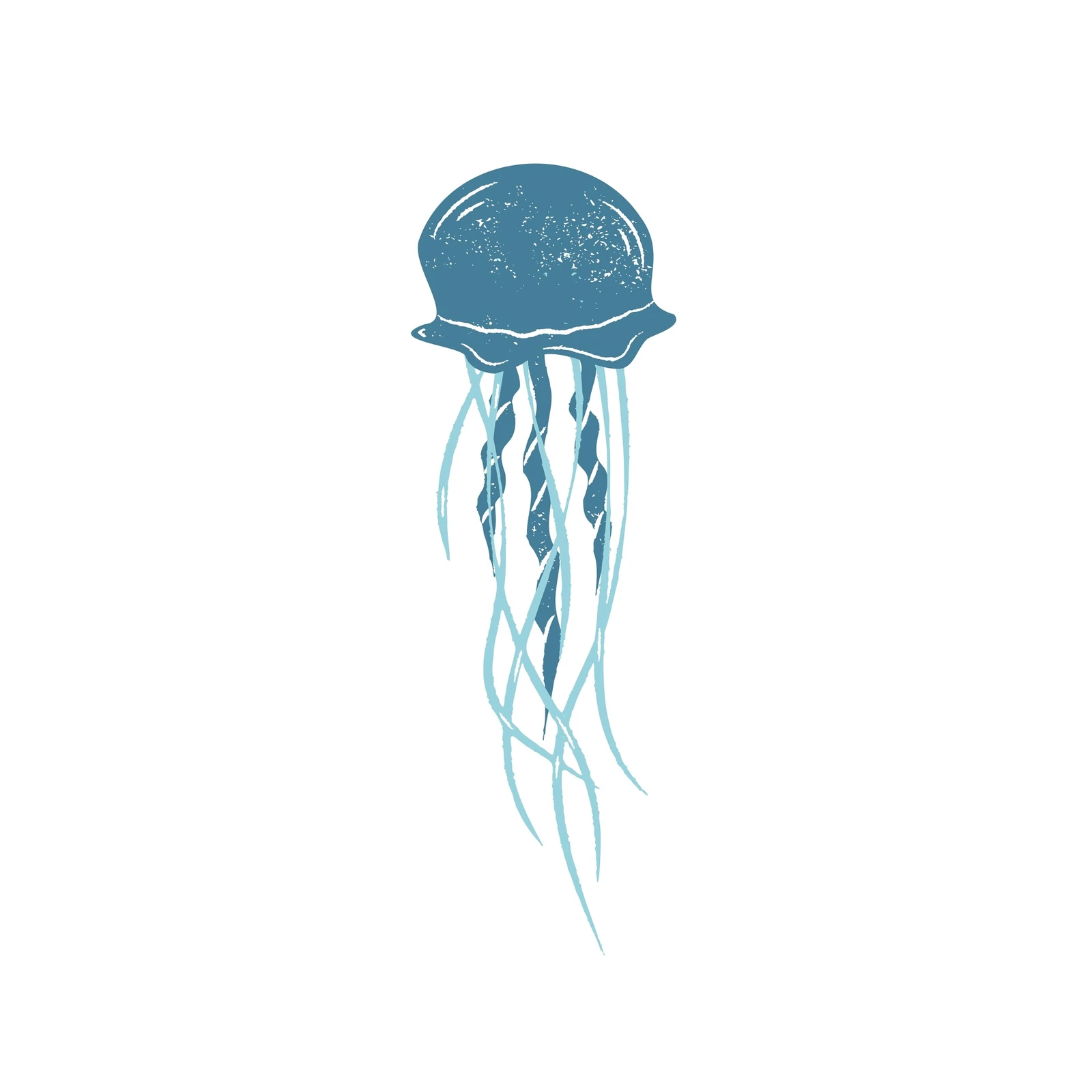 Serene Blue Jellyfish Minimalist Wall Art