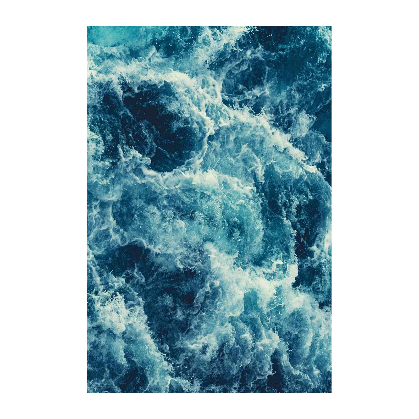 Dynamic Ocean Waves Turquoise & Navy Wall Art