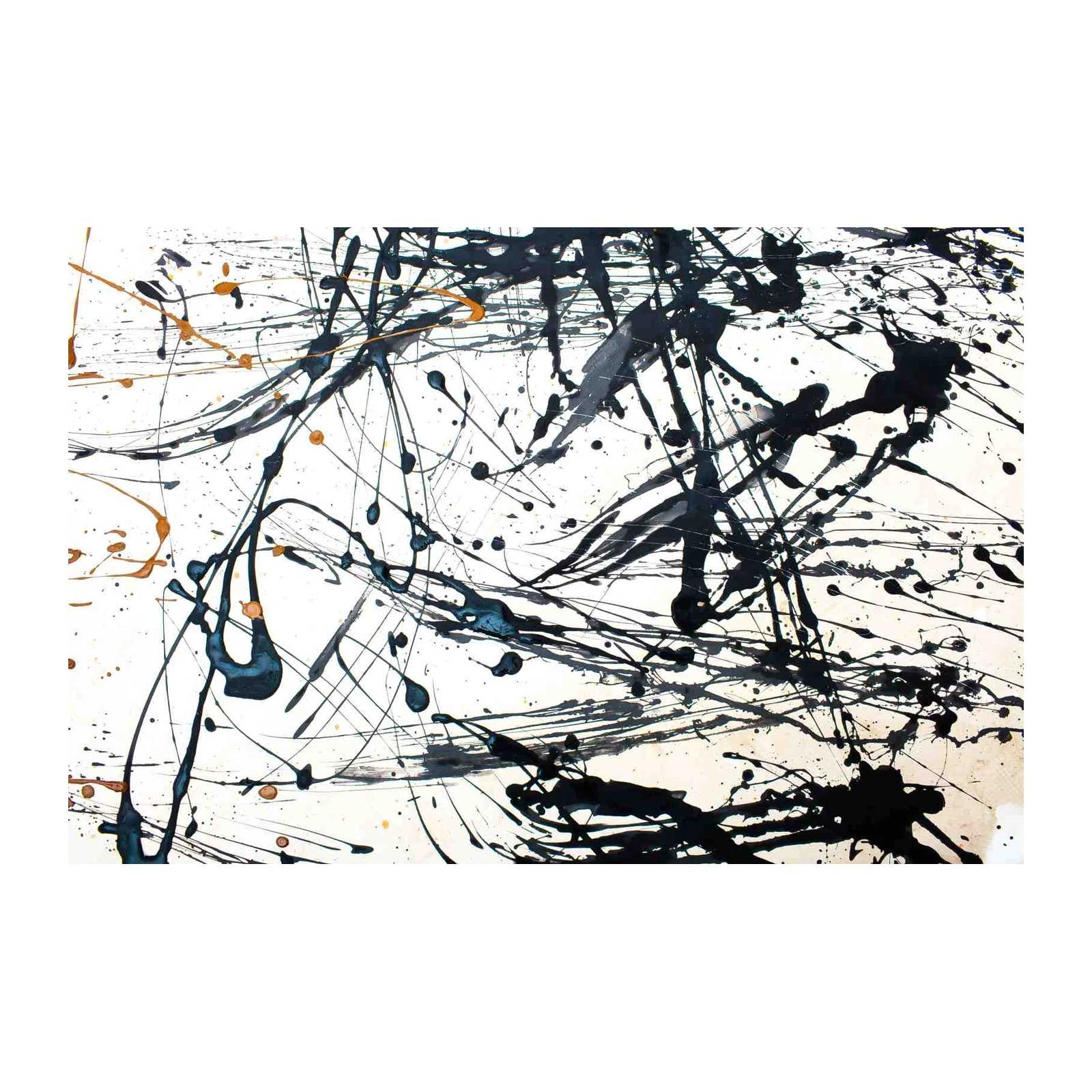 Abstract Drip Art Black & Gold Wall Art