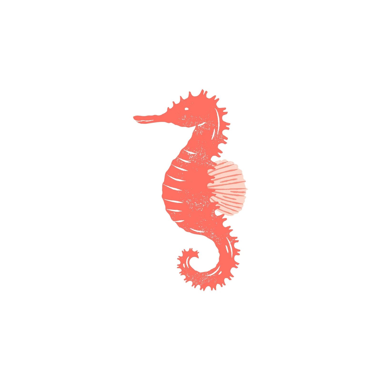 Coral Seahorse Coastal Art Wall Art