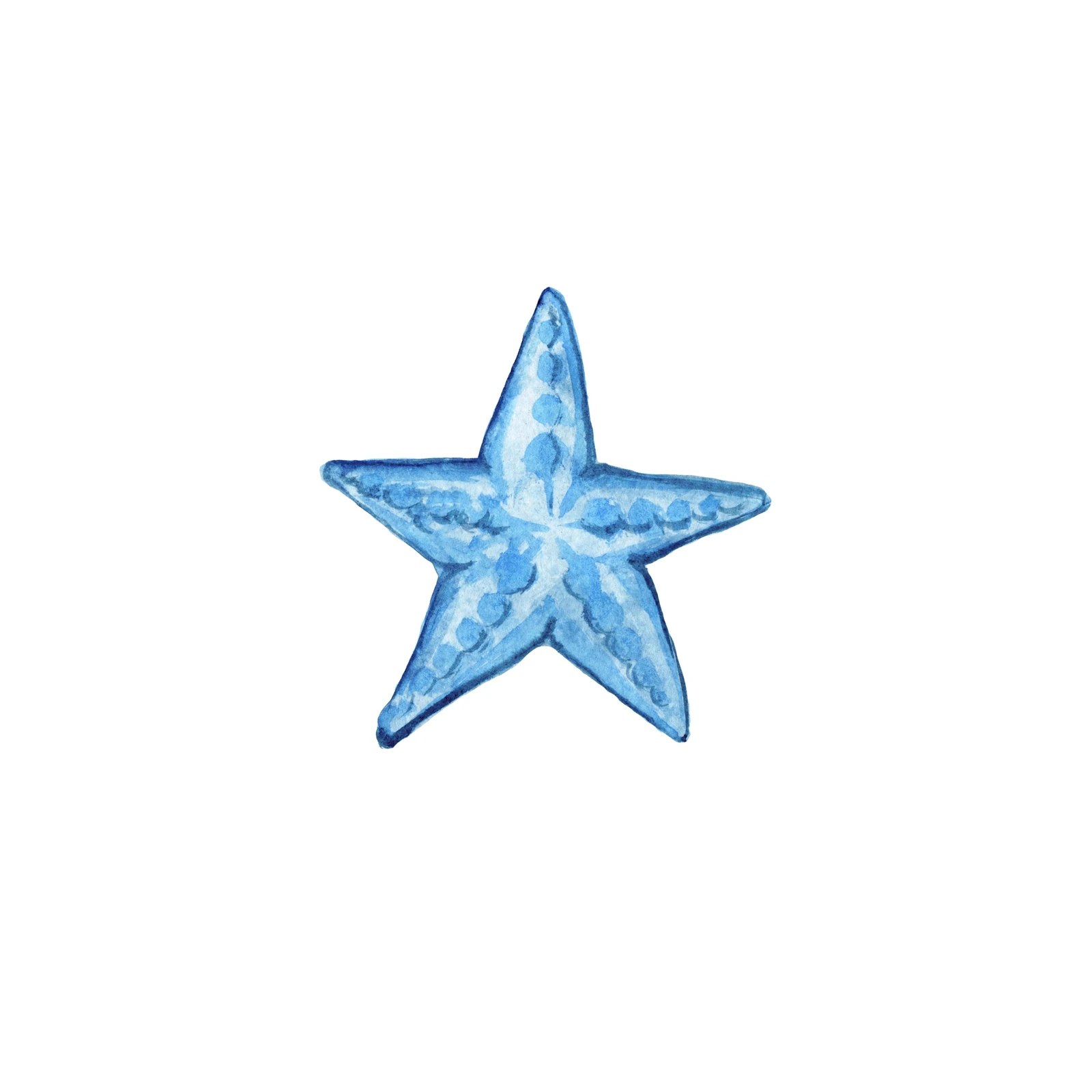 Blue Starfish Watercolor Beach Art Wall Art
