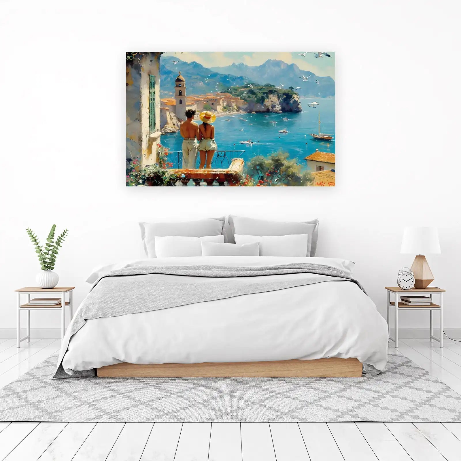 Romantic Italian Coastal View Wall Art