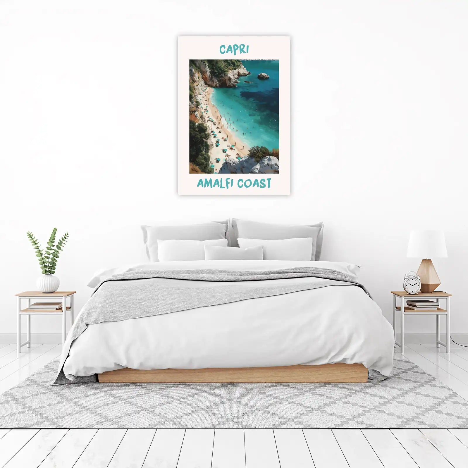 Capri Amalfi Coast Beach Scene Wall Art