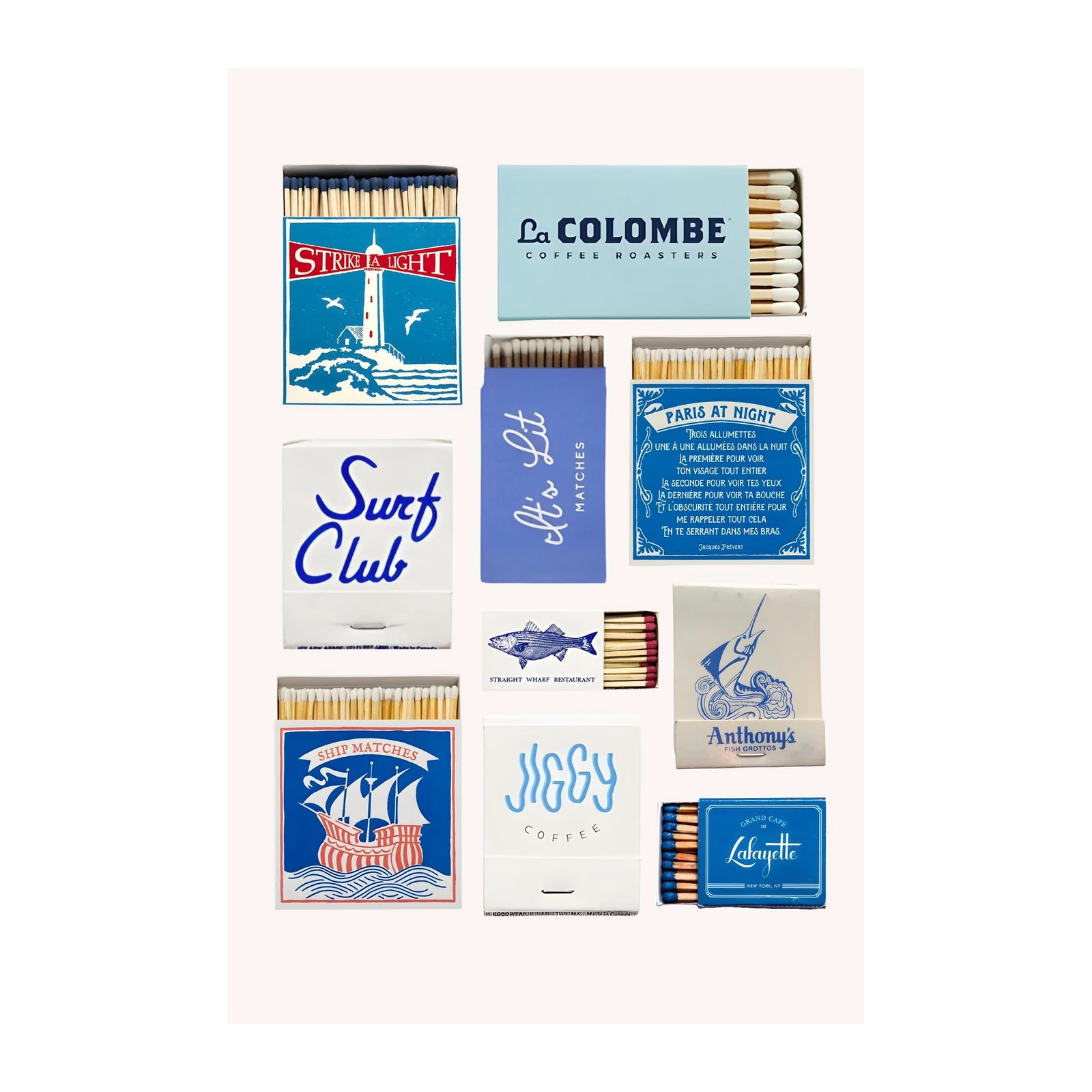 Nautical & Coffee Themed Vintage Matchbox Wall Art