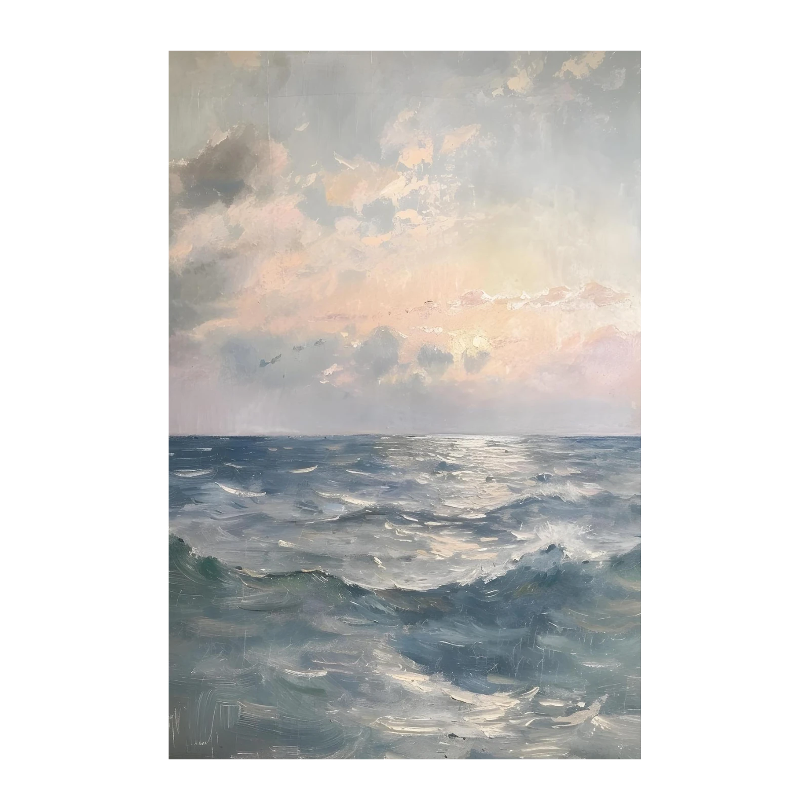 Serene Ocean Waves Sunset Wall Art
