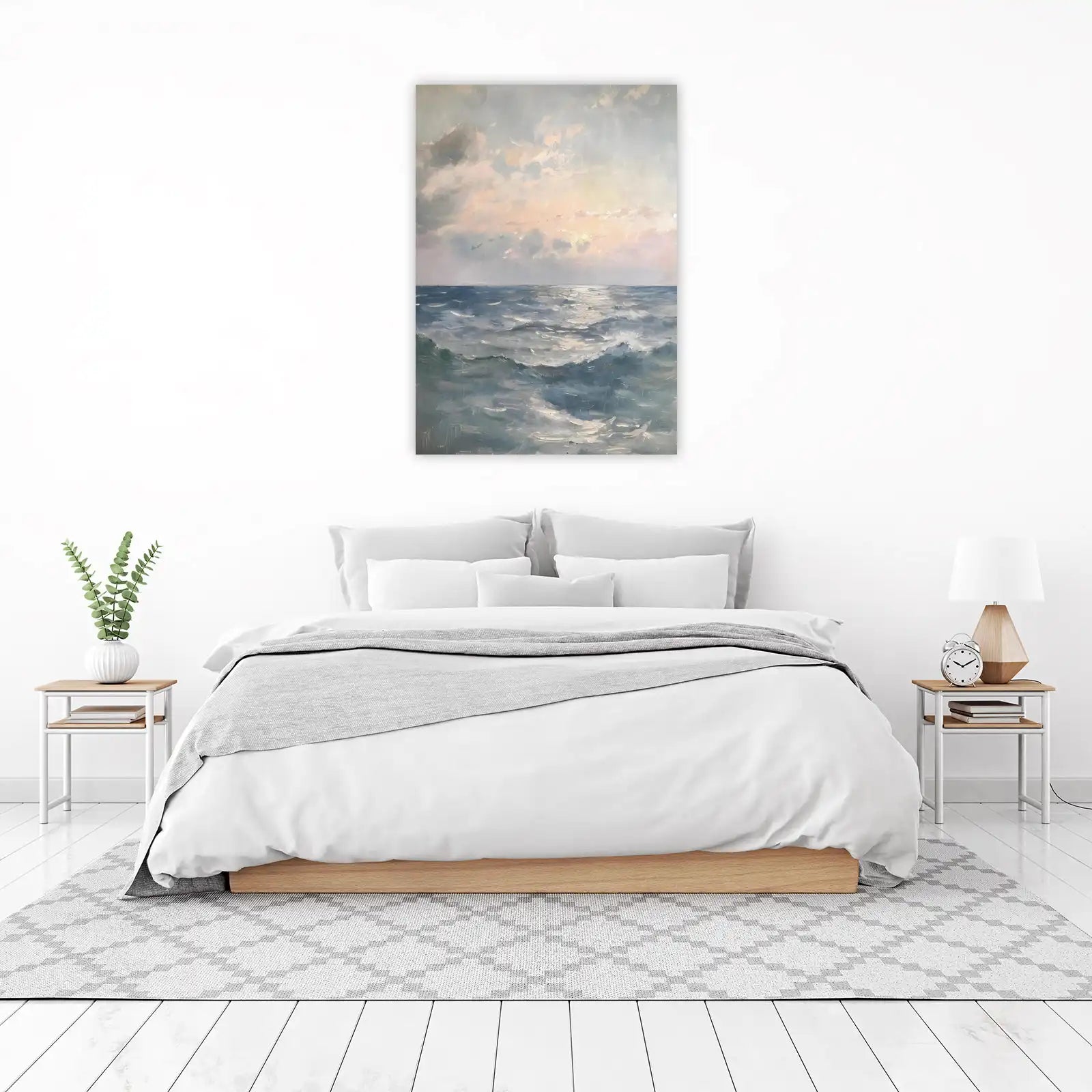 Serene Ocean Waves Sunset Wall Art