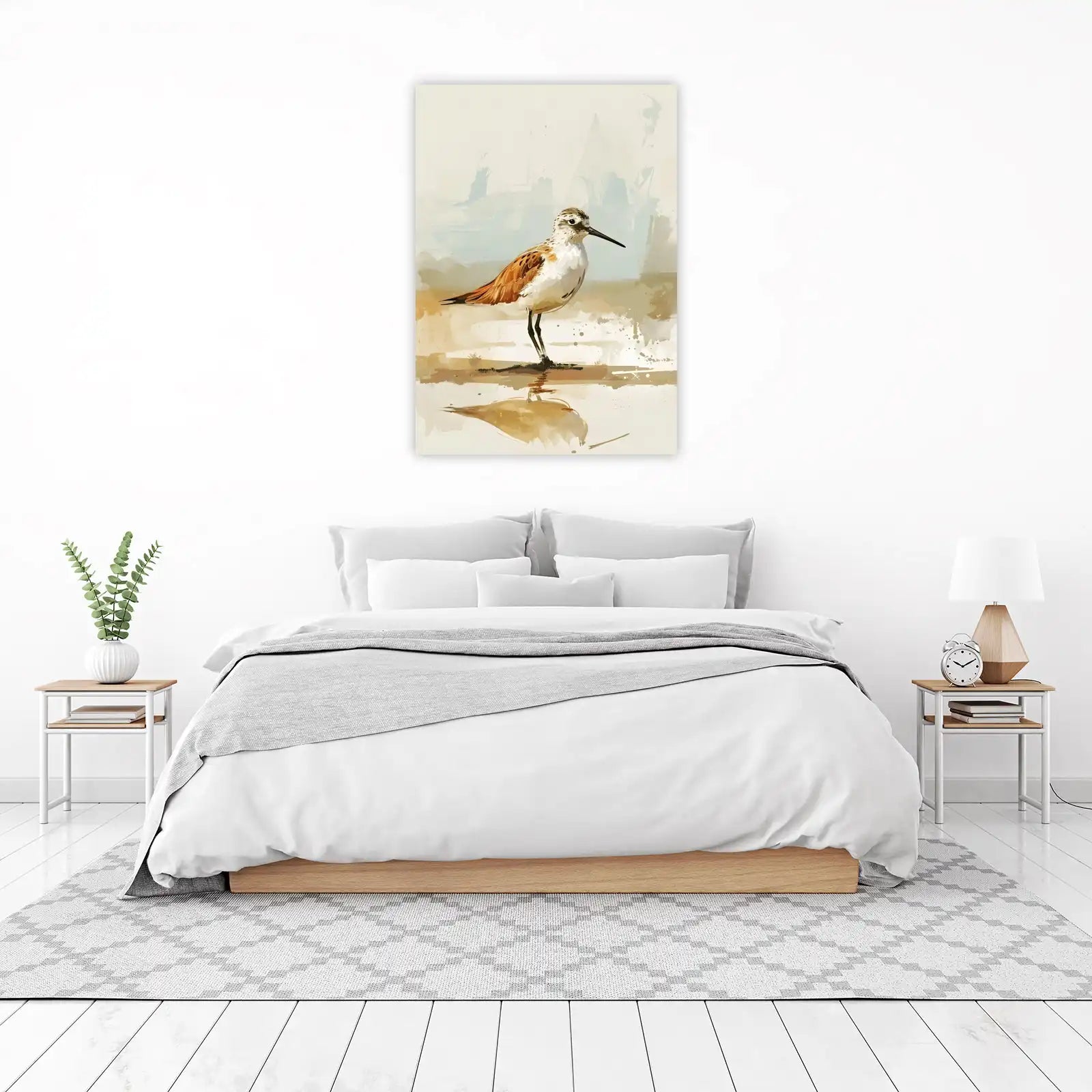Serene Sandpiper Coastal Artwork Wall Art