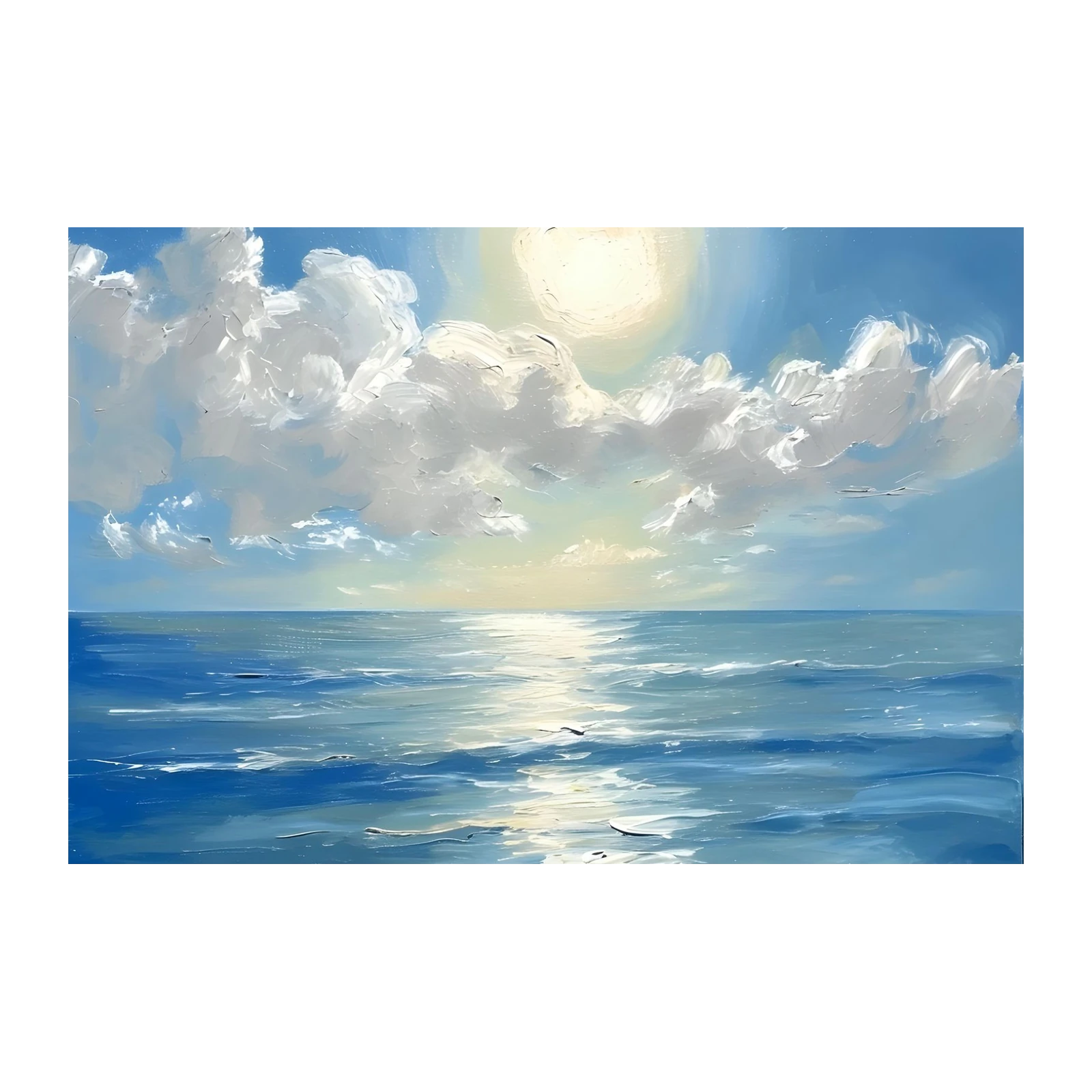 Ocean Sunrise Textured Palette Knife Wall Art