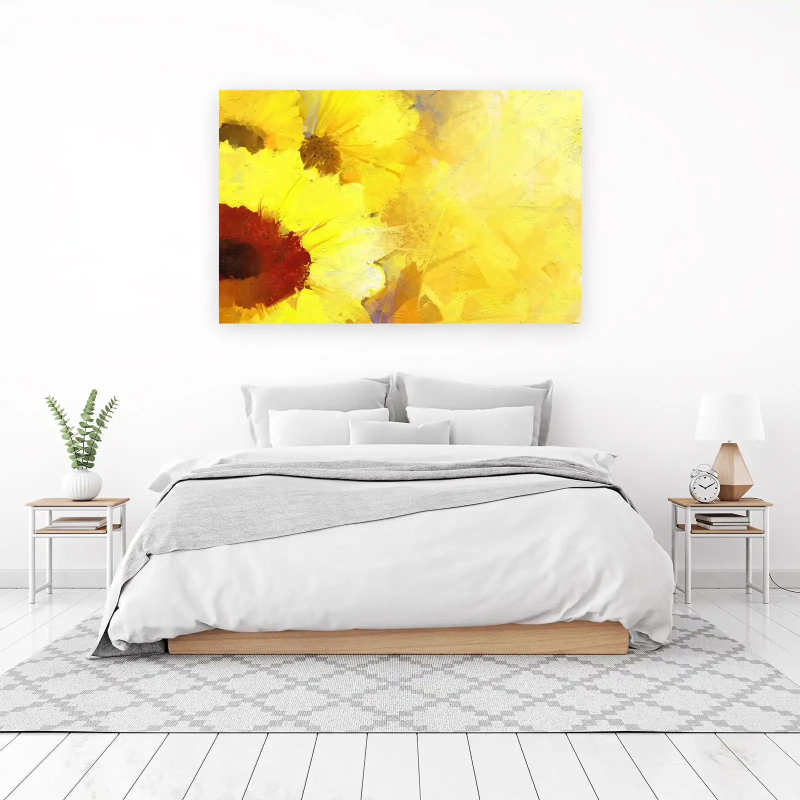 Vibrant Sunflower Abstract Art Wall Art