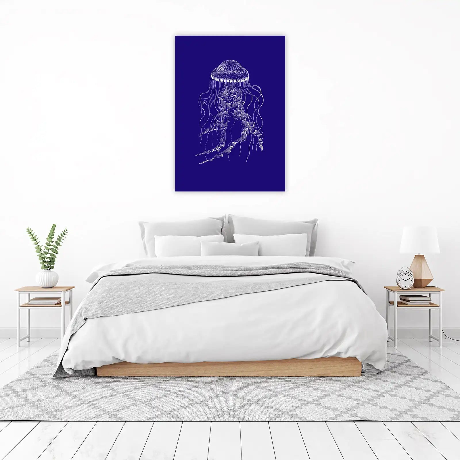 Elegant White Jellyfish Nautical Wall Art