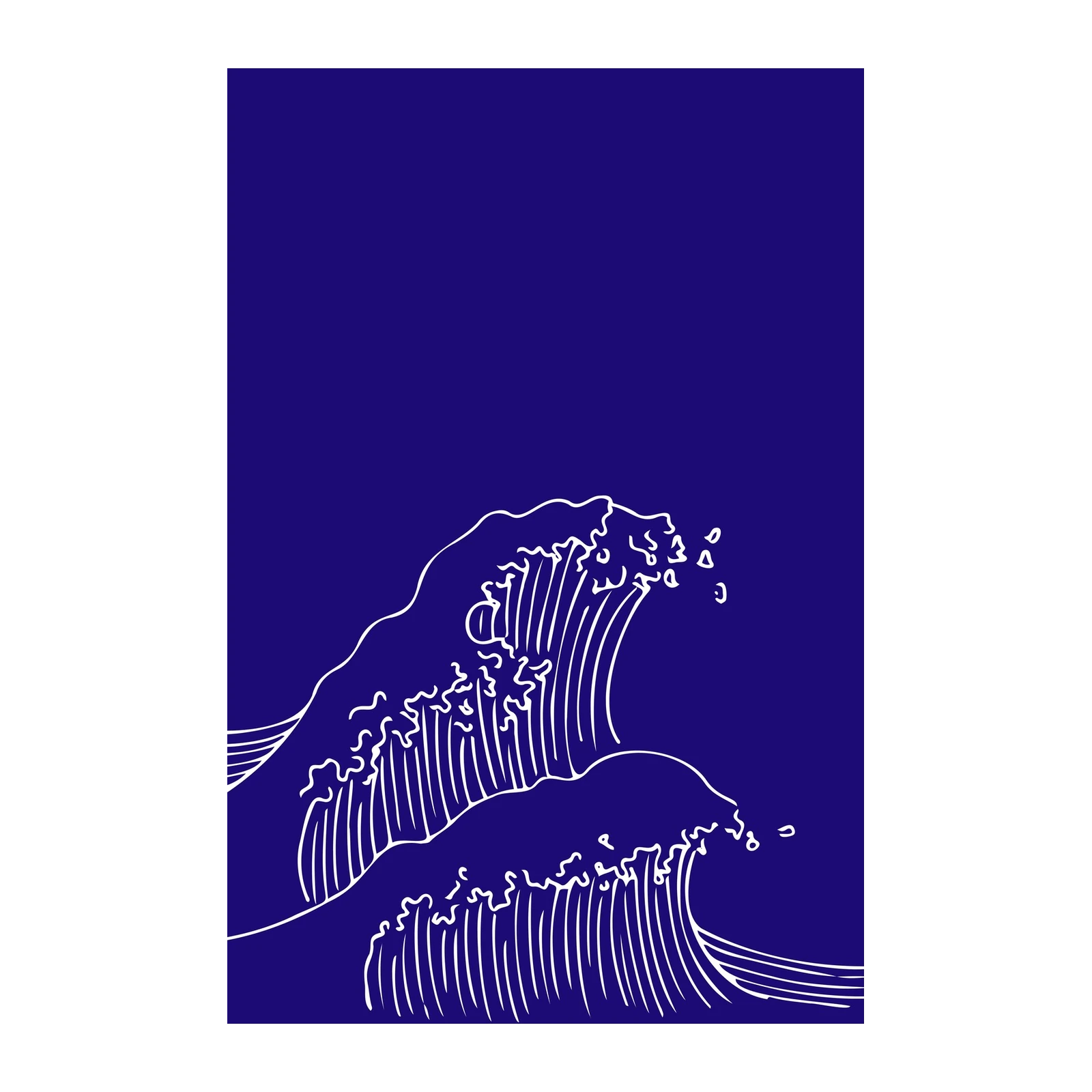 Serene Ocean Waves Minimalist Blue Wall Art