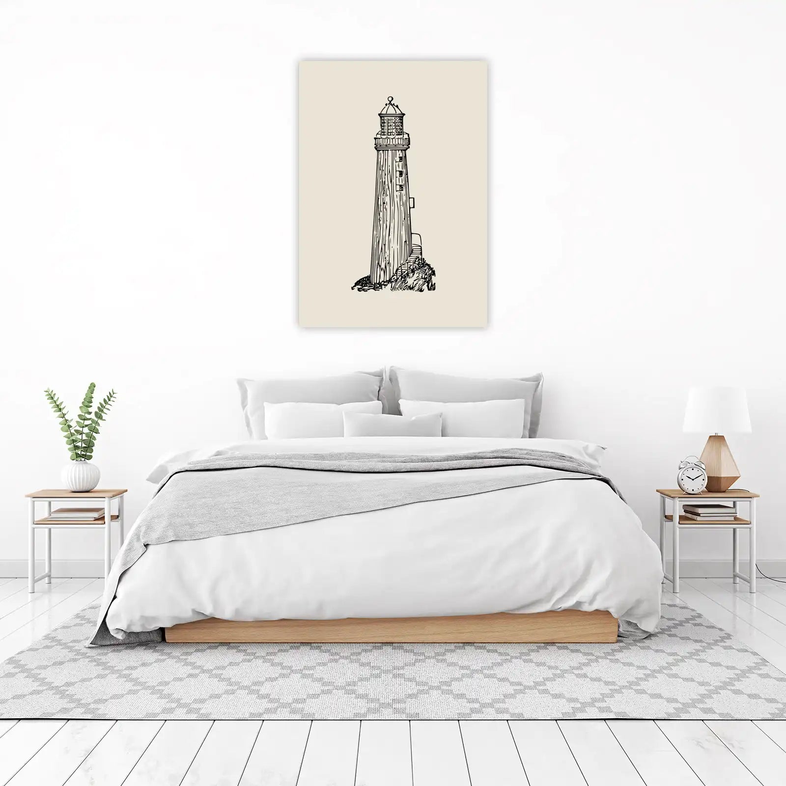 Vintage Lighthouse Sketch Wall Art