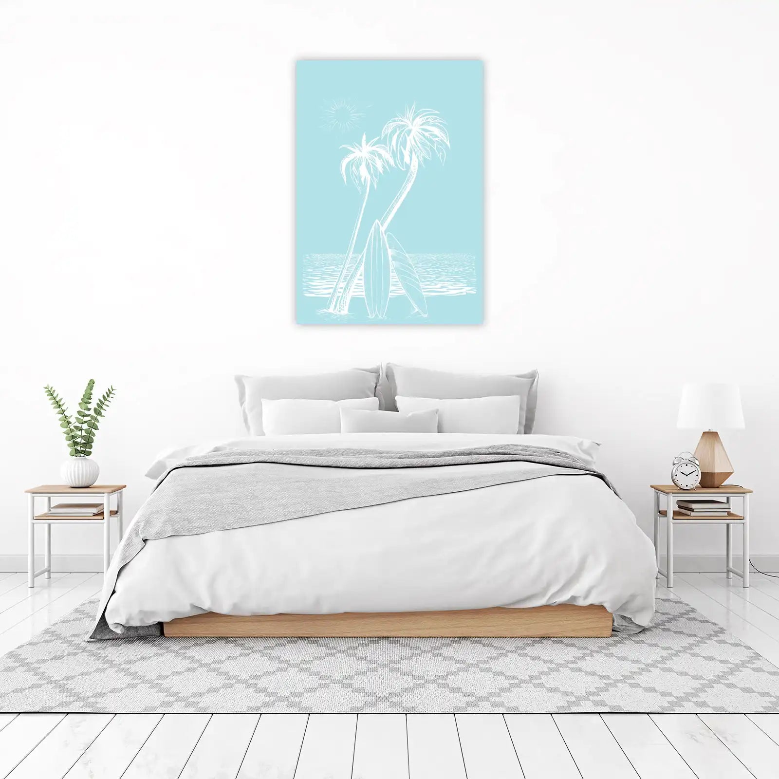 Coastal Vibes Palm Trees & Surfboards Wall Art