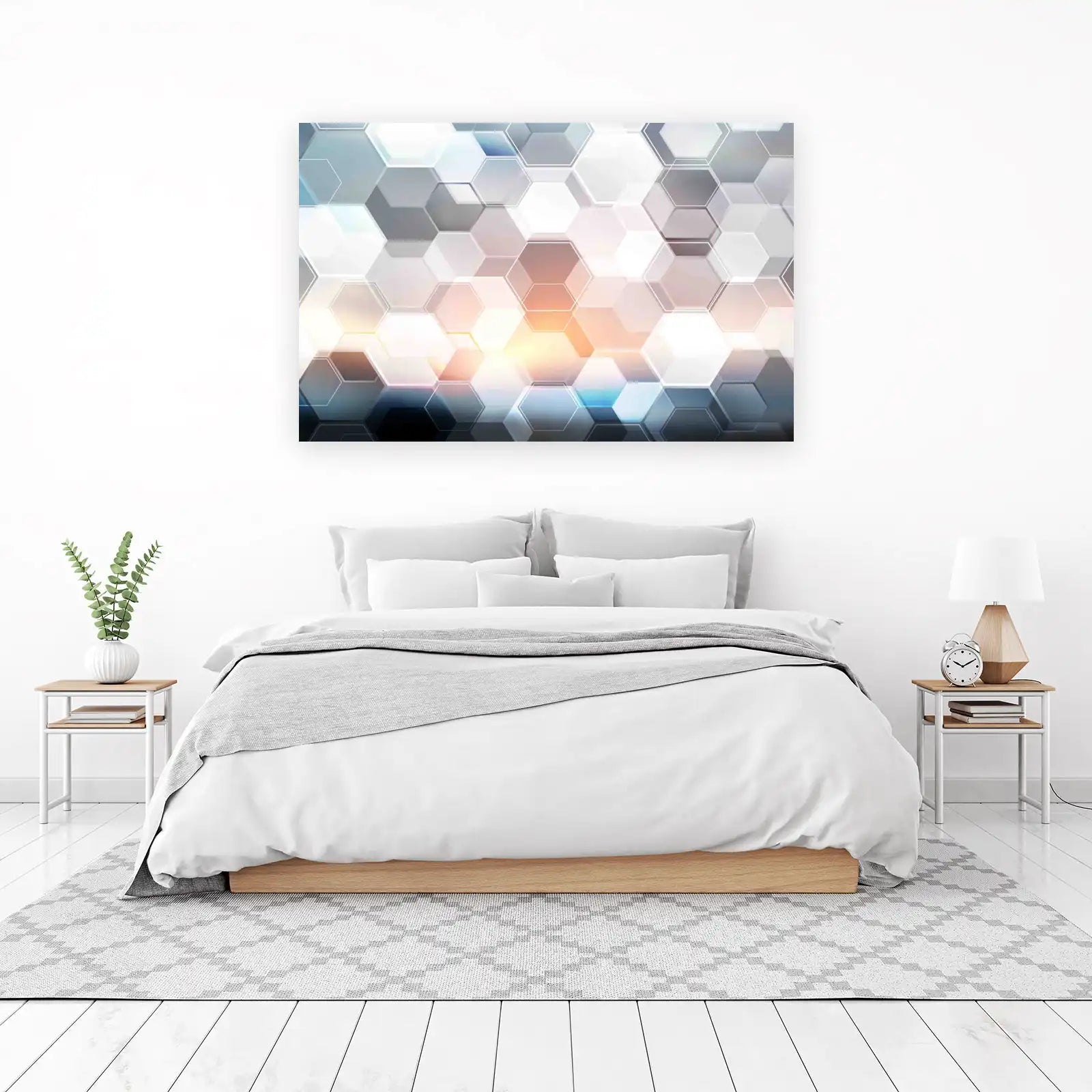 Geometric Hexagon Abstract Wall Art