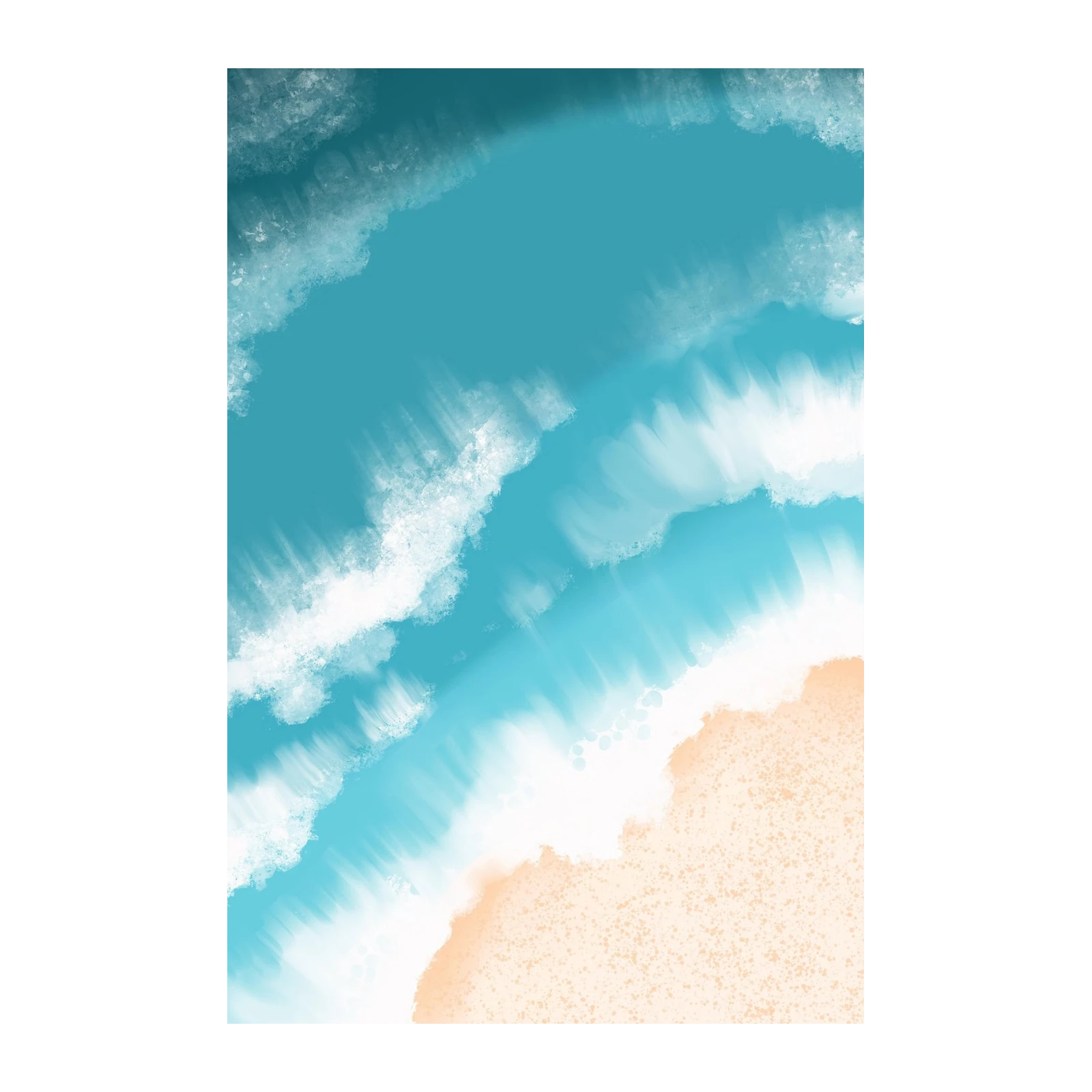 Serene Ocean Wave Beach Art Wall Art