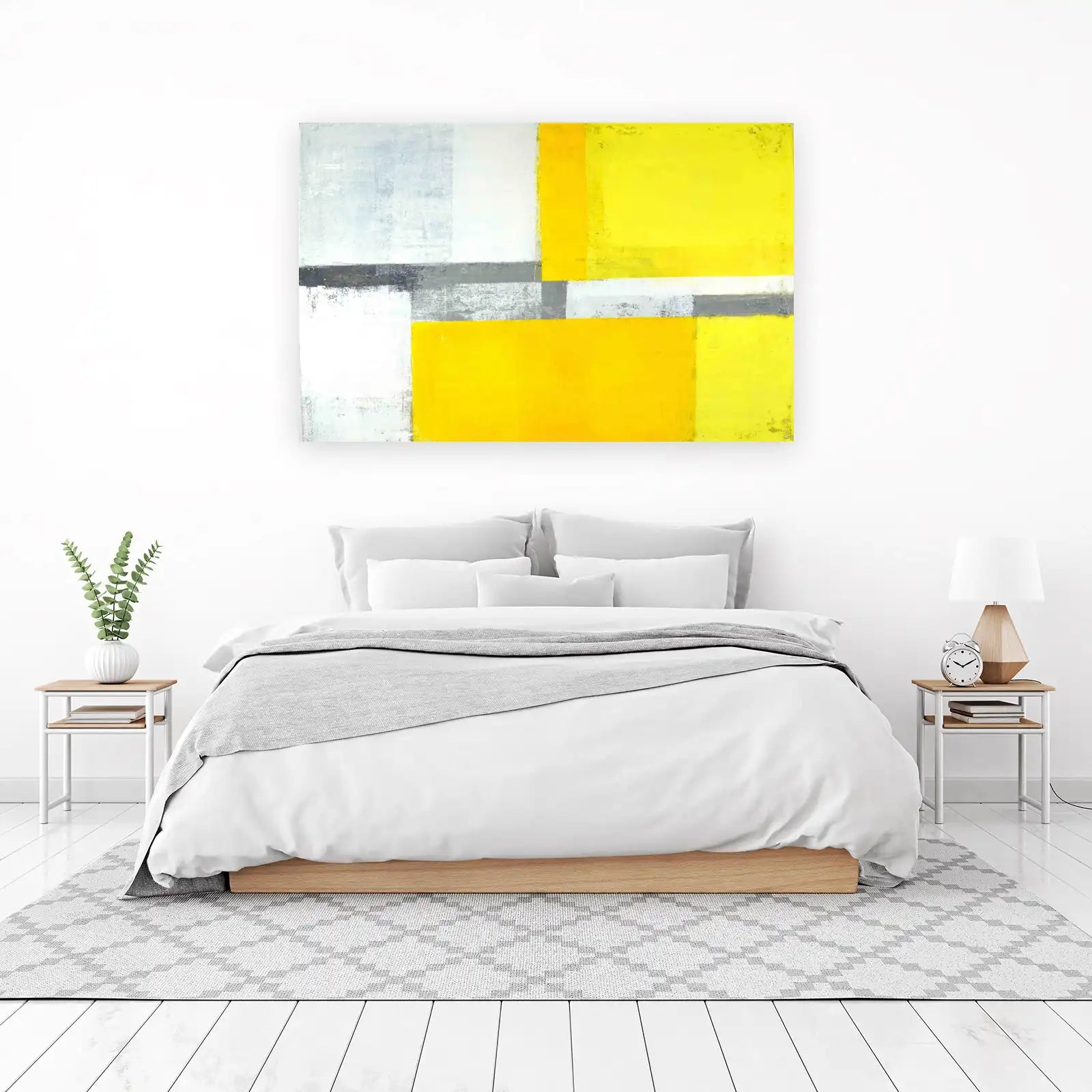 Modern Yellow Geometric Abstract Wall Art