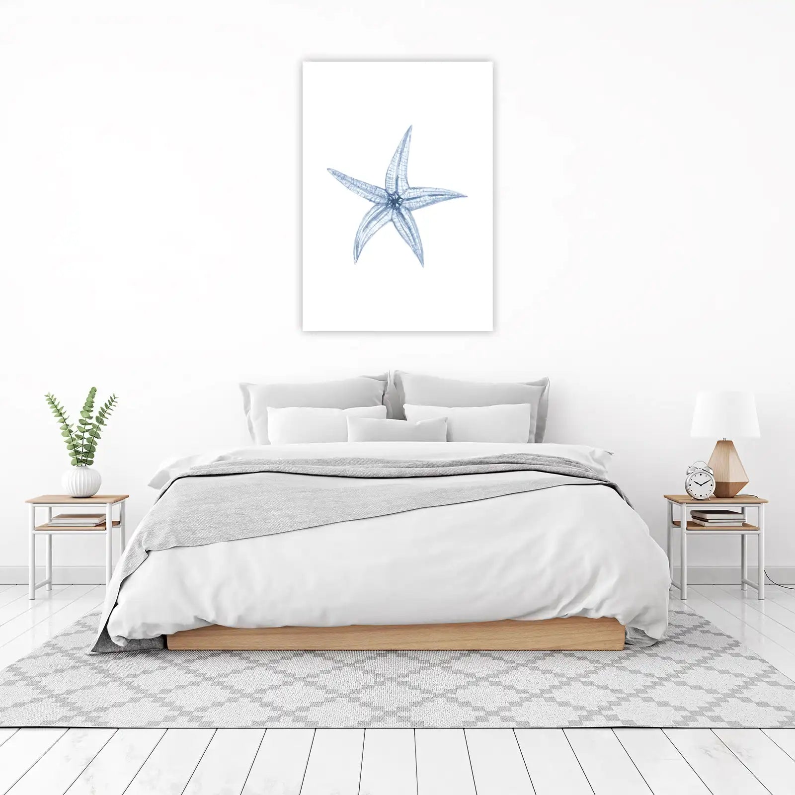 Serene Blue Starfish Watercolor Wall Art