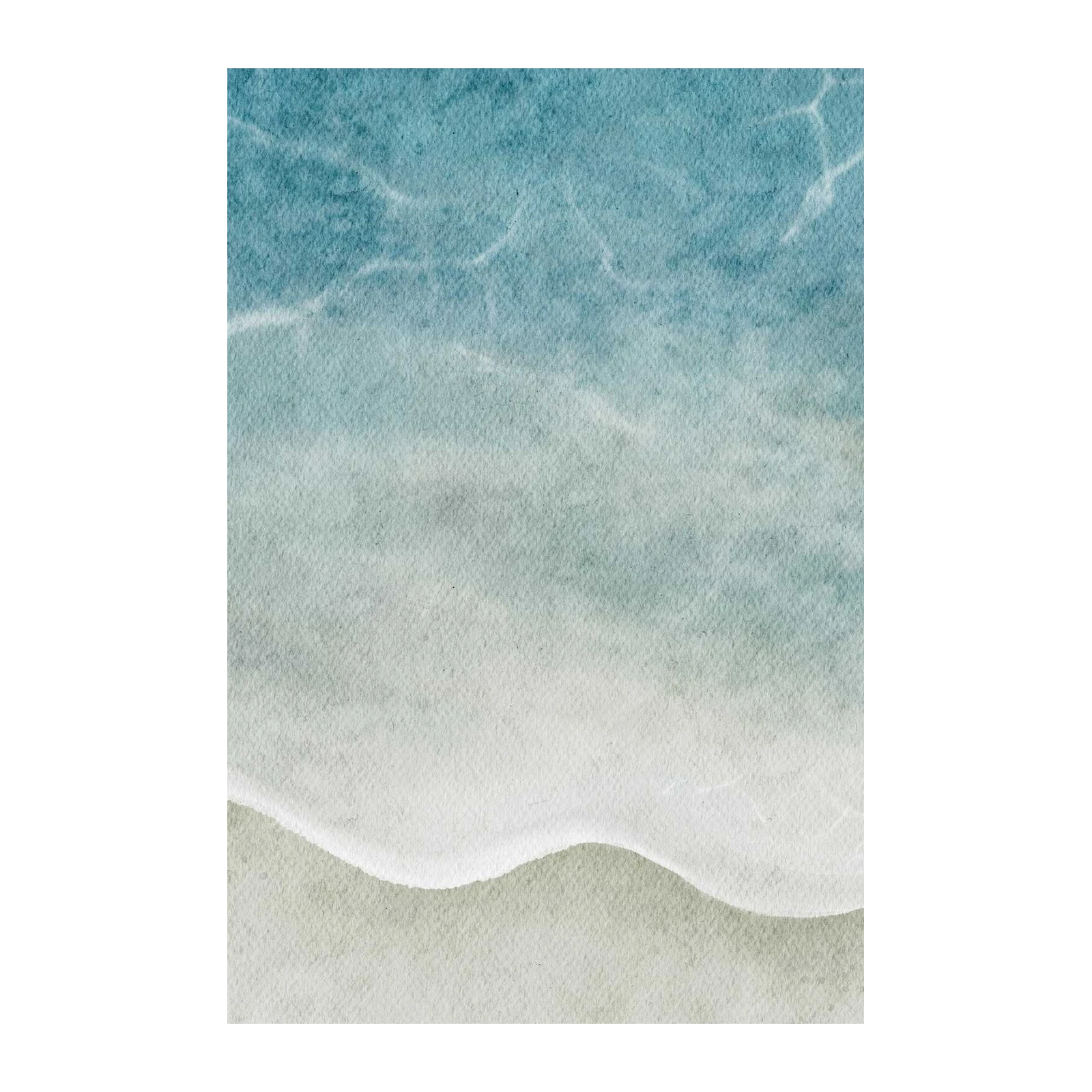 Serene Ocean Waves Watercolor Wall Art