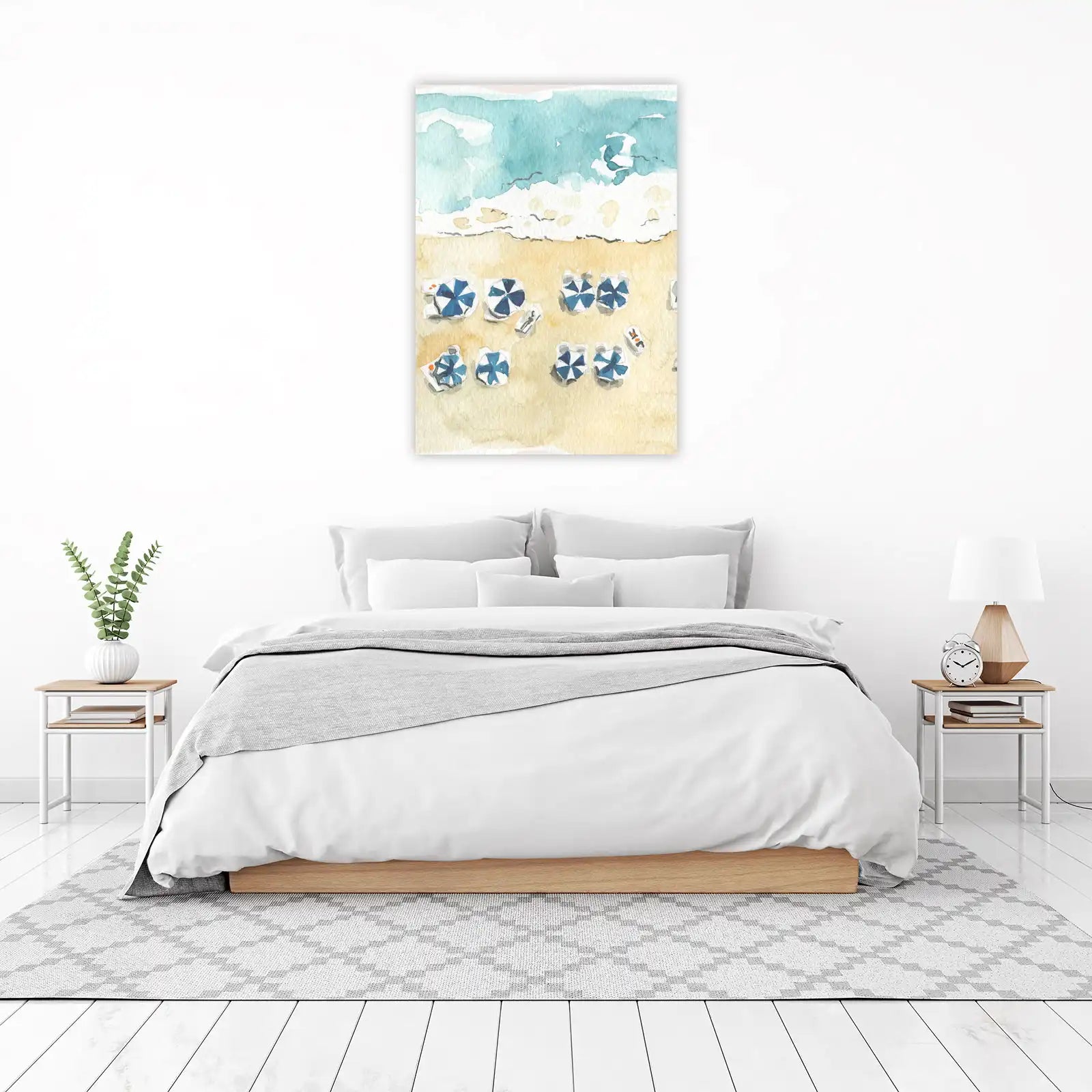 Coastal Serenity Beach Umbrellas Wall Art