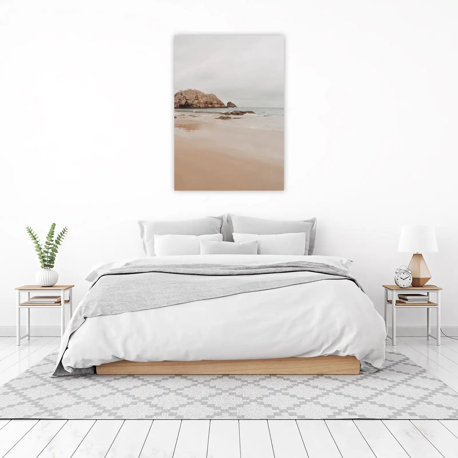Serene Coastal Rocks Beach Wall Art