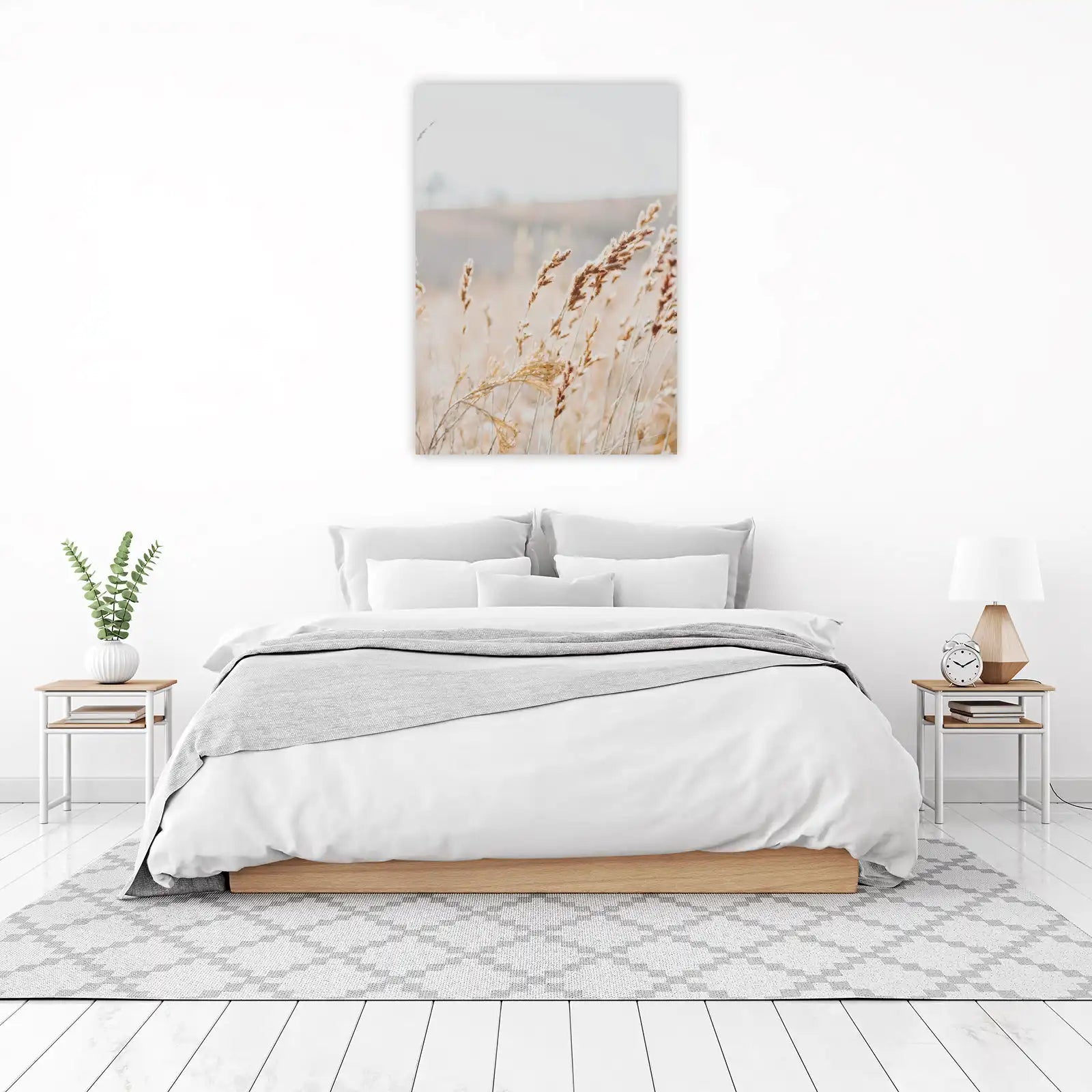 Golden Pampas Grass Field Wall Art