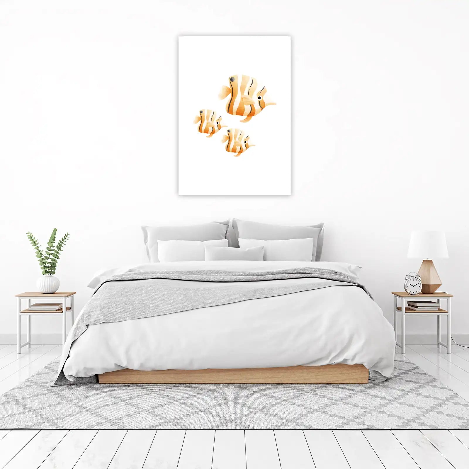 Whimsical Orange Butterflyfish Trio Wall Art