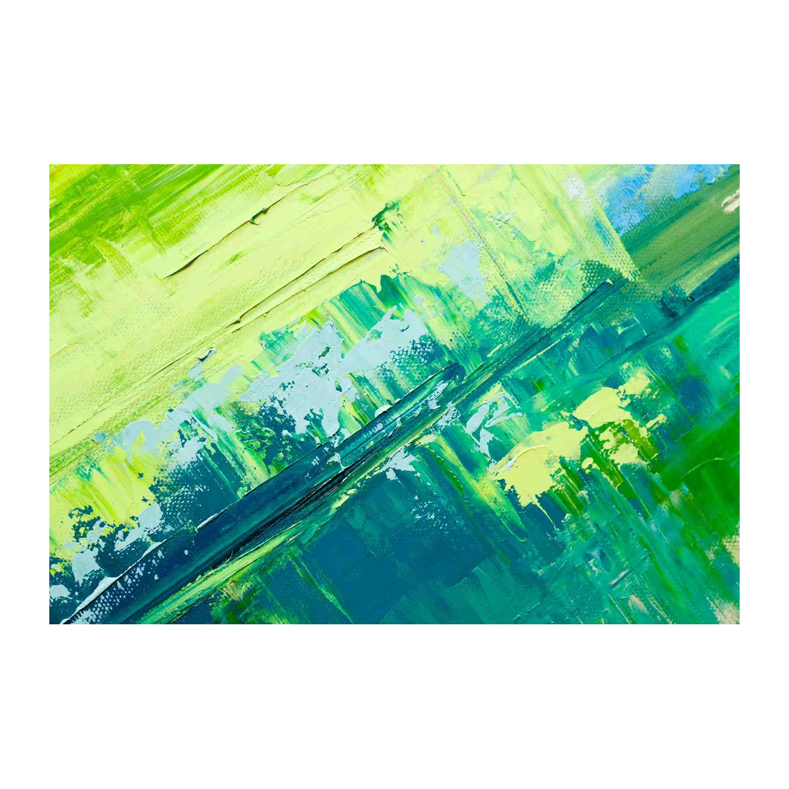 Abstract Green Strokes Wall Art