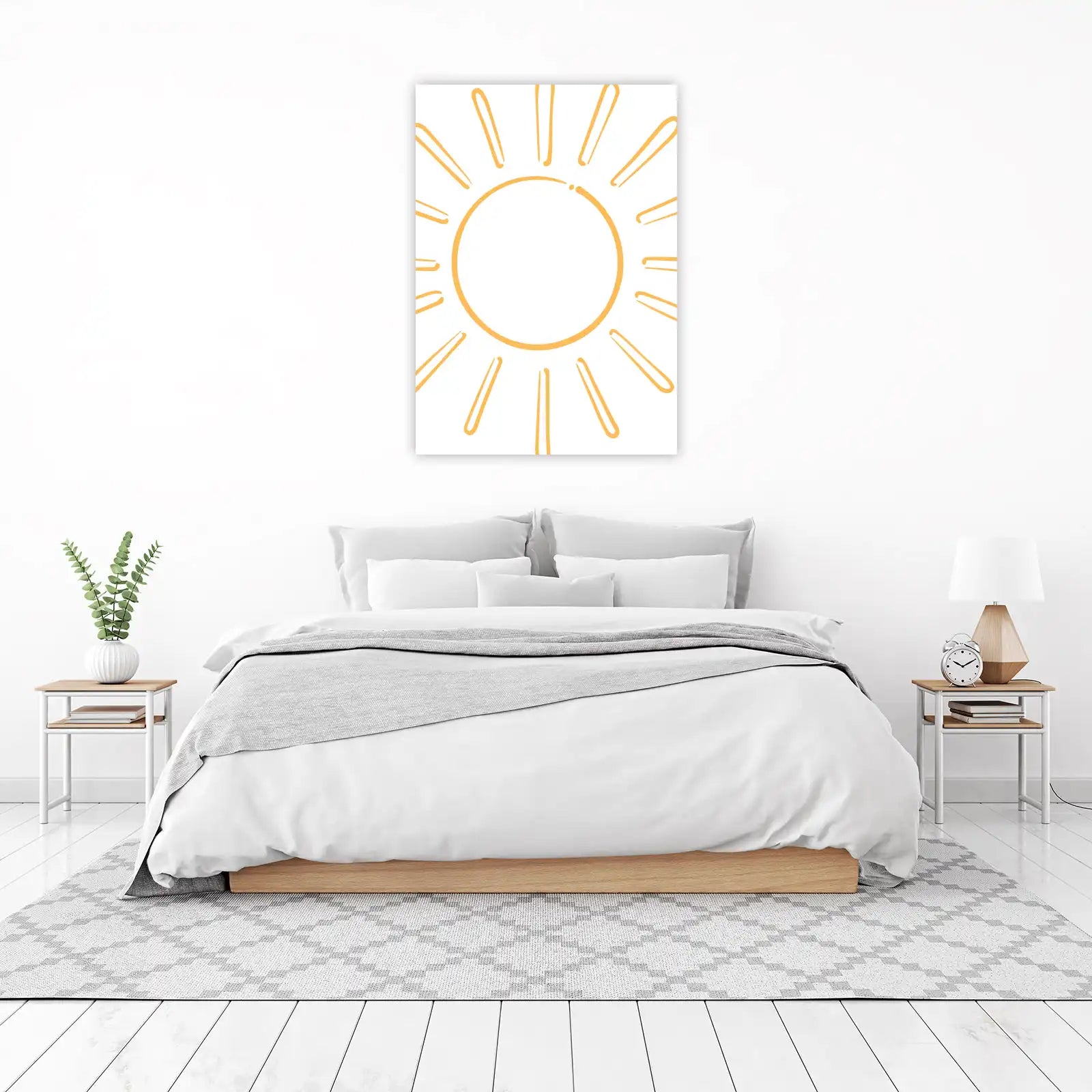 Sunny Vibes Hand-Drawn Sun Wall Art