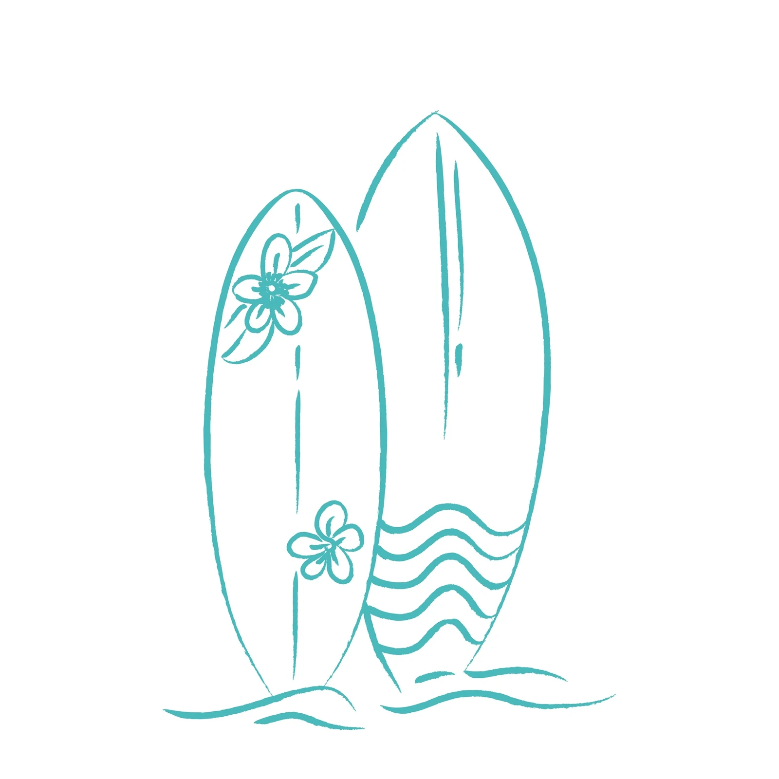 Turquoise Surfboard Duo Wall Art