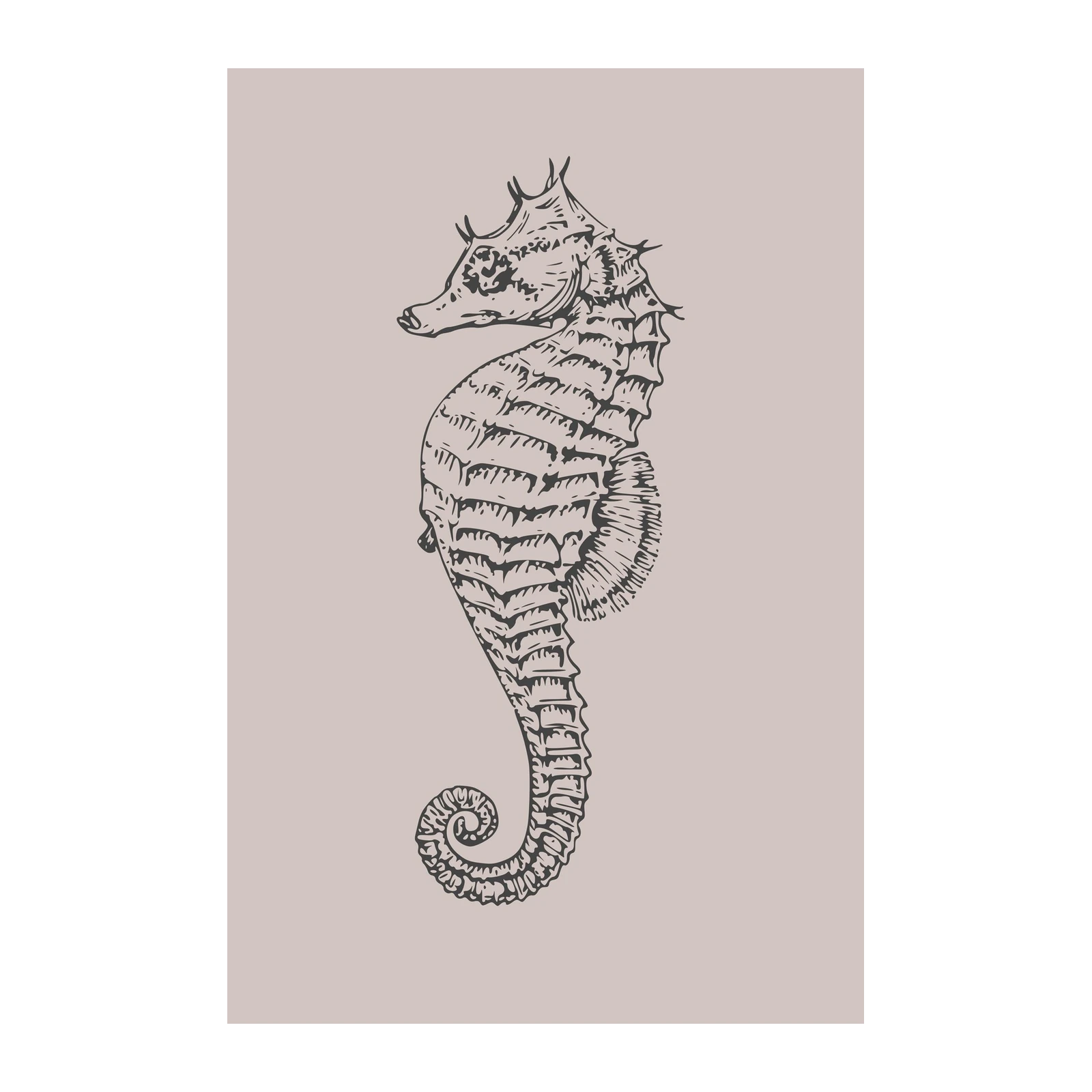 Elegant Seahorse Sketch Wall Art