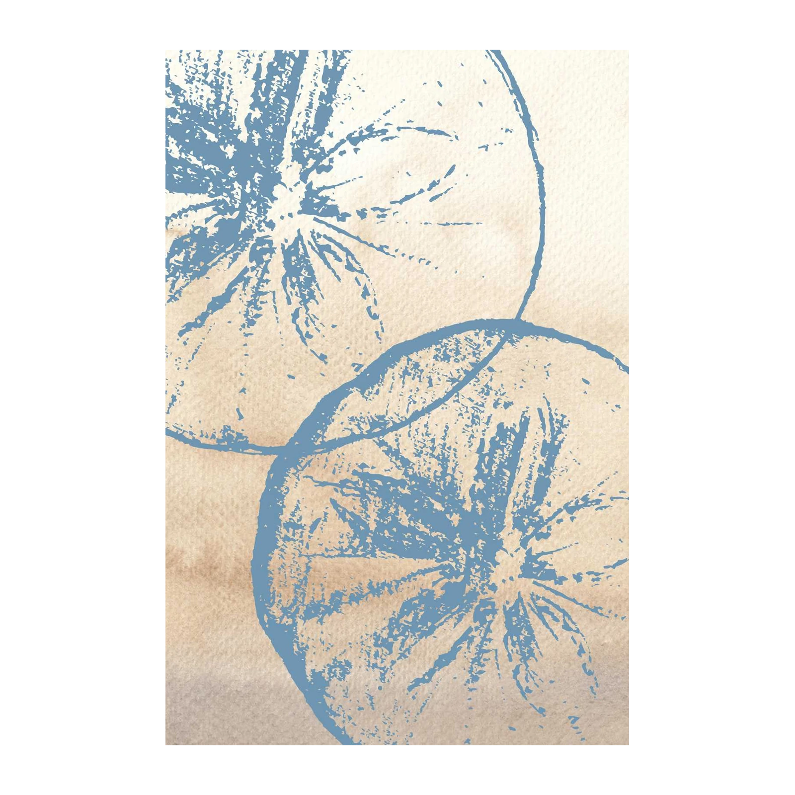 Serene Blue Citrus Slices Wall Art