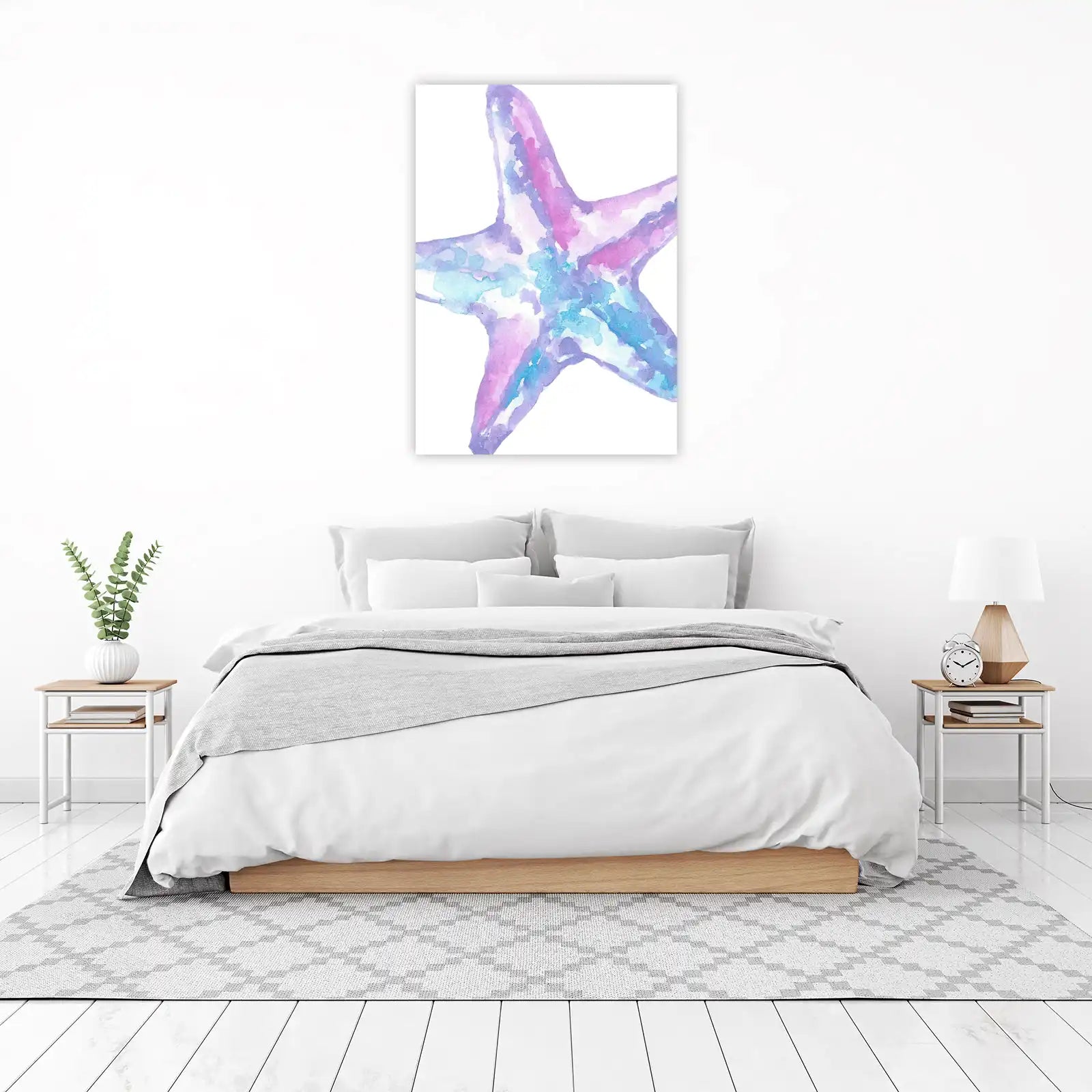 Watercolor Starfish Beach Art Wall Art