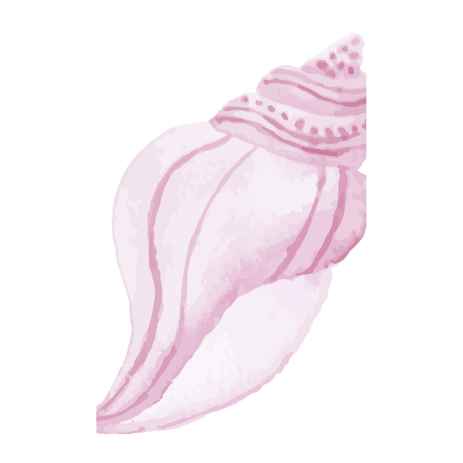 Serene Pink Seashell Watercolor Wall Art