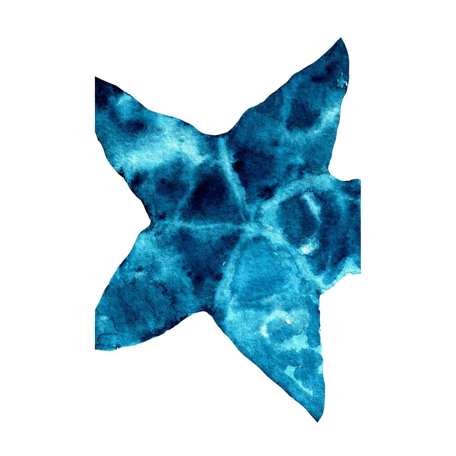 Ocean Swirl Starfish Watercolor Wall Art