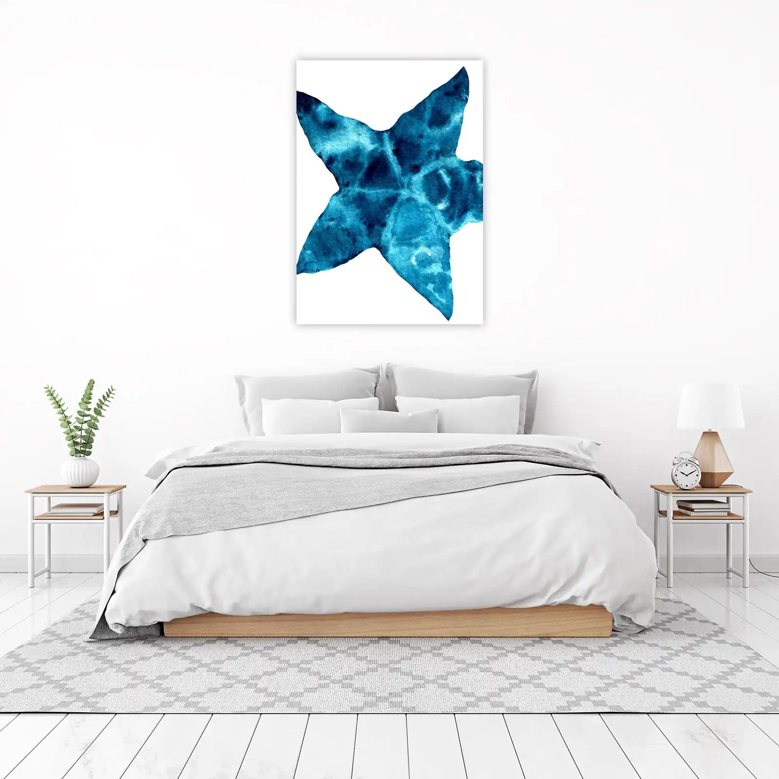 Ocean Swirl Starfish Watercolor Wall Art
