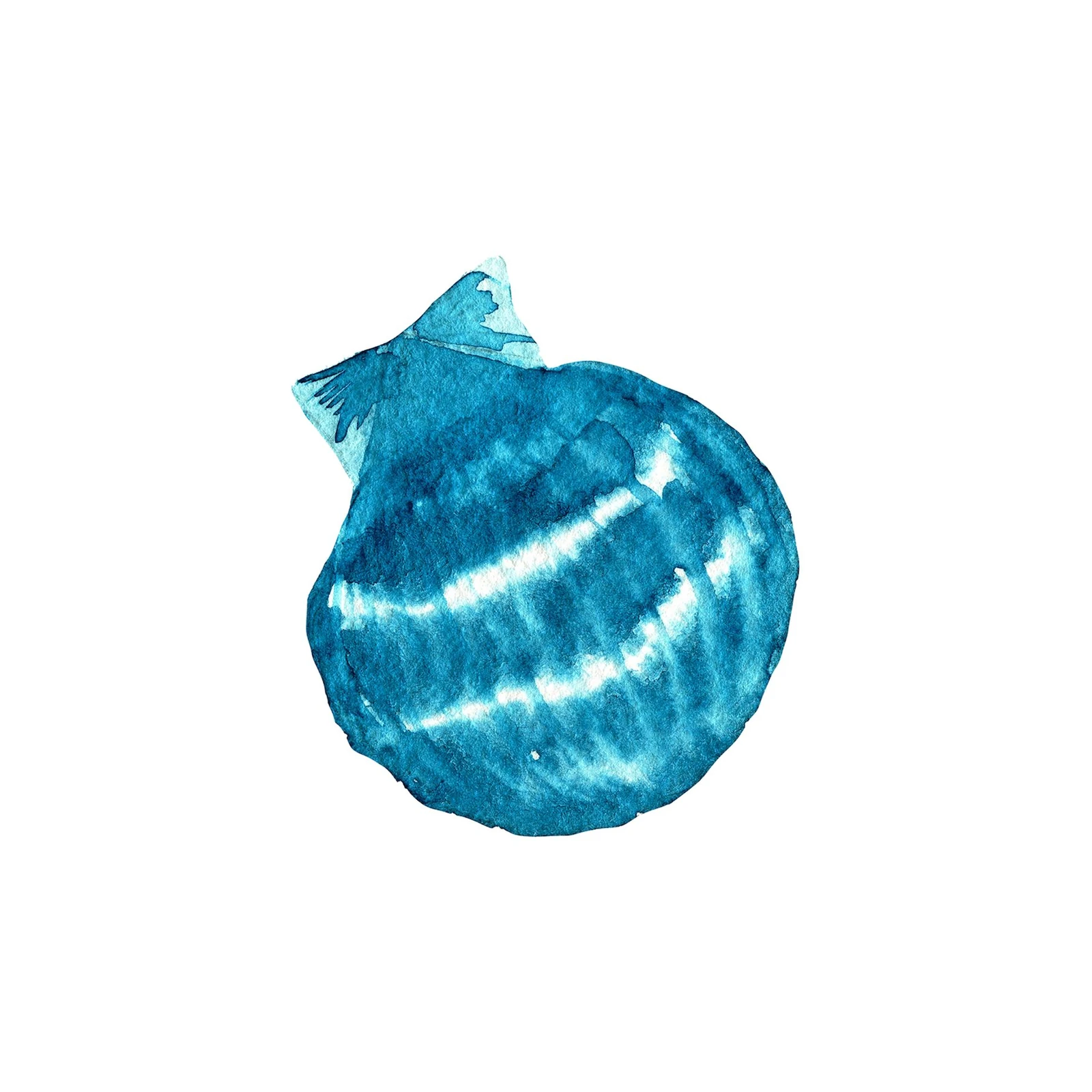 Ocean Teal Scallop Watercolor Wall Art