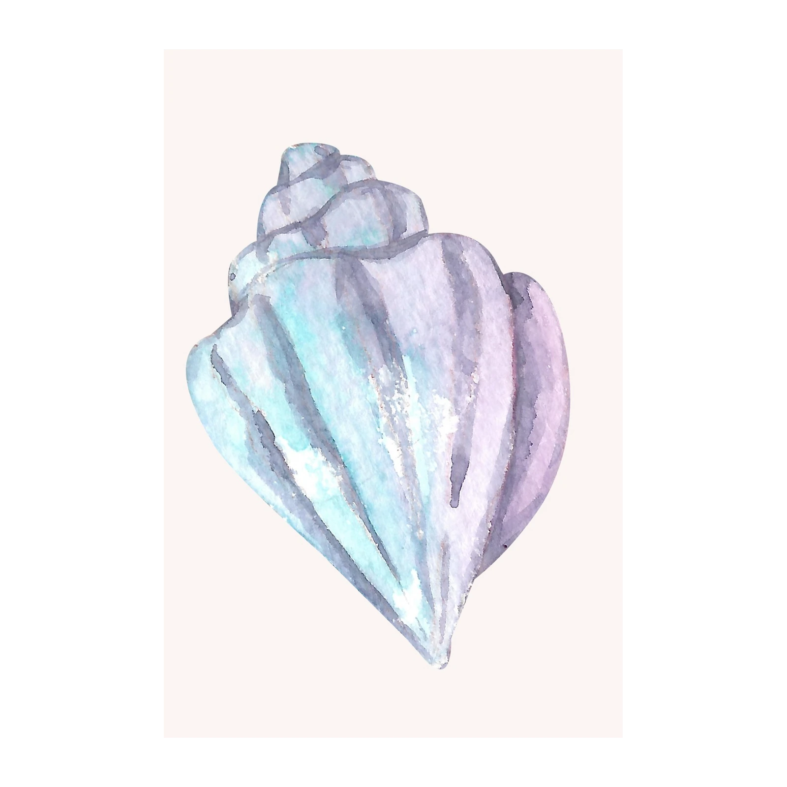 Coastal Serenity Seashell Watercolor Wall Art