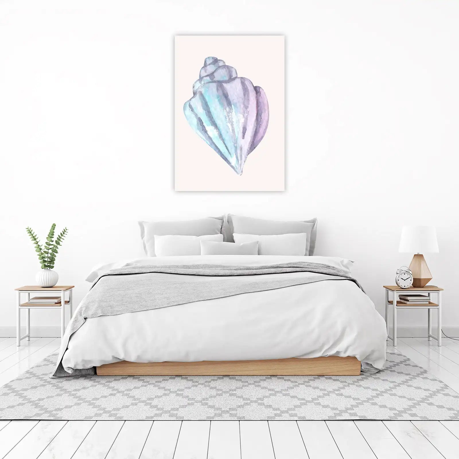 Coastal Serenity Seashell Watercolor Wall Art