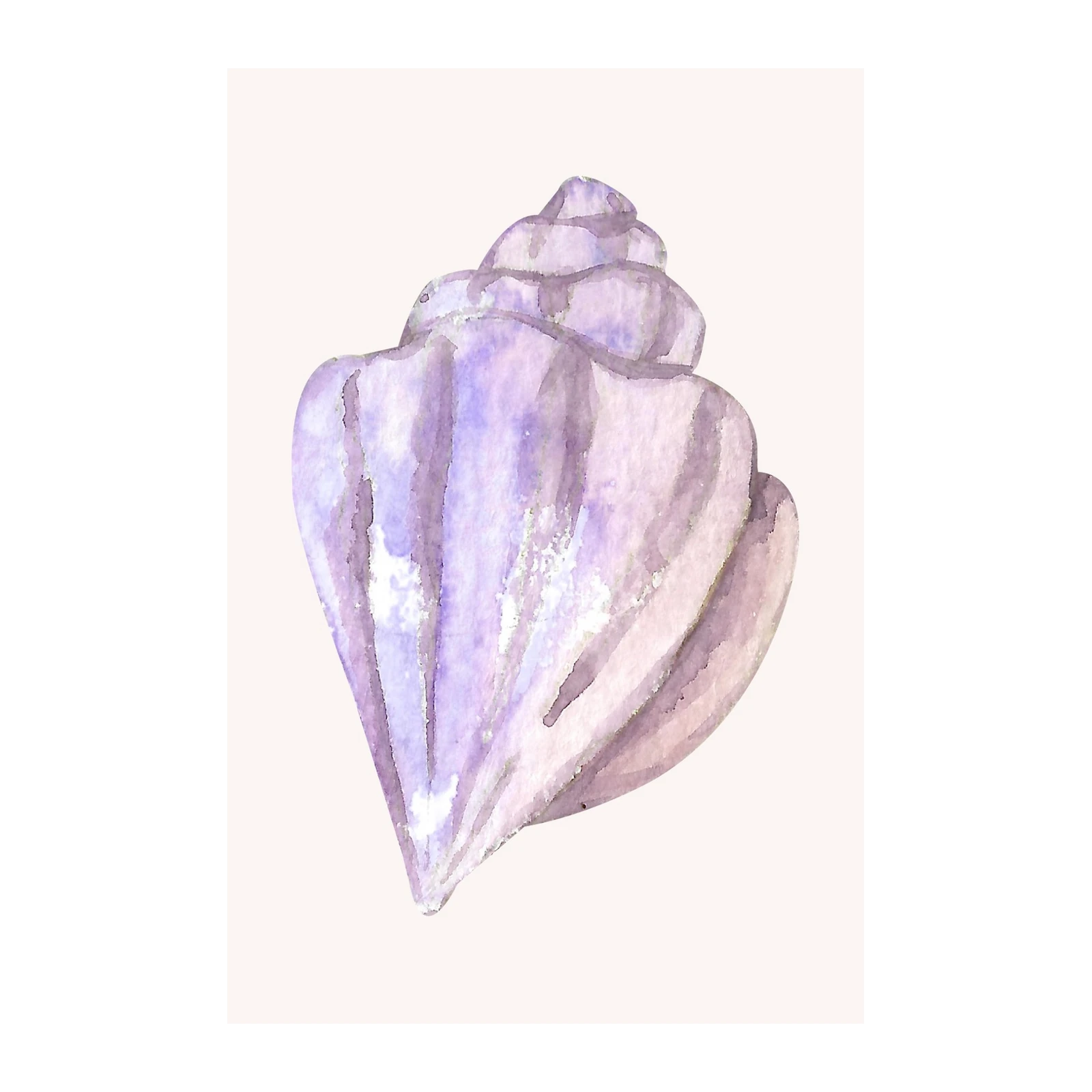 Serene Lavender Seashell Watercolor Wall Art