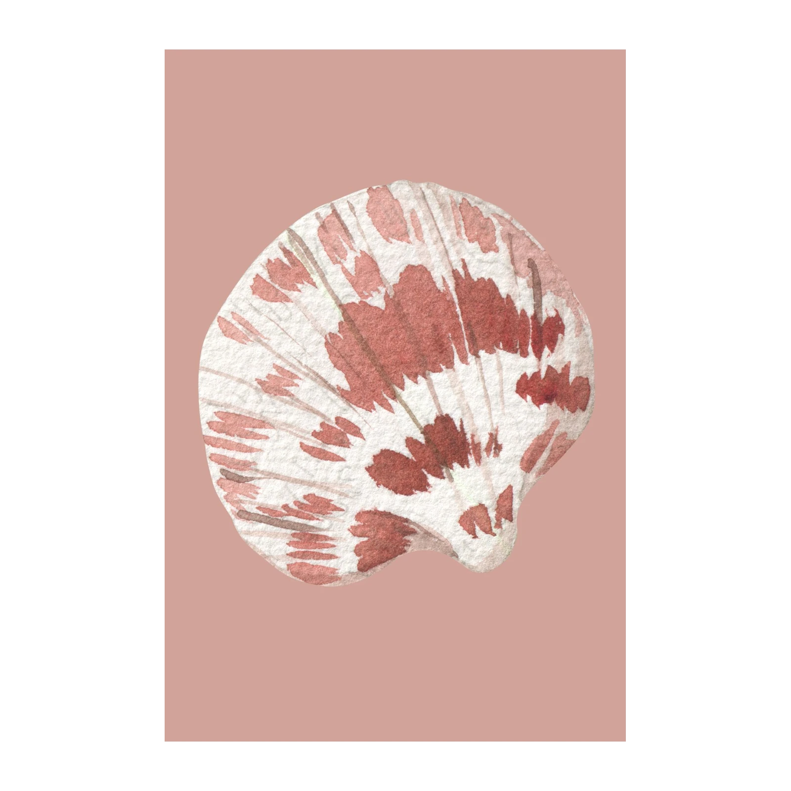 Terracotta Seashell Watercolor Wall Art