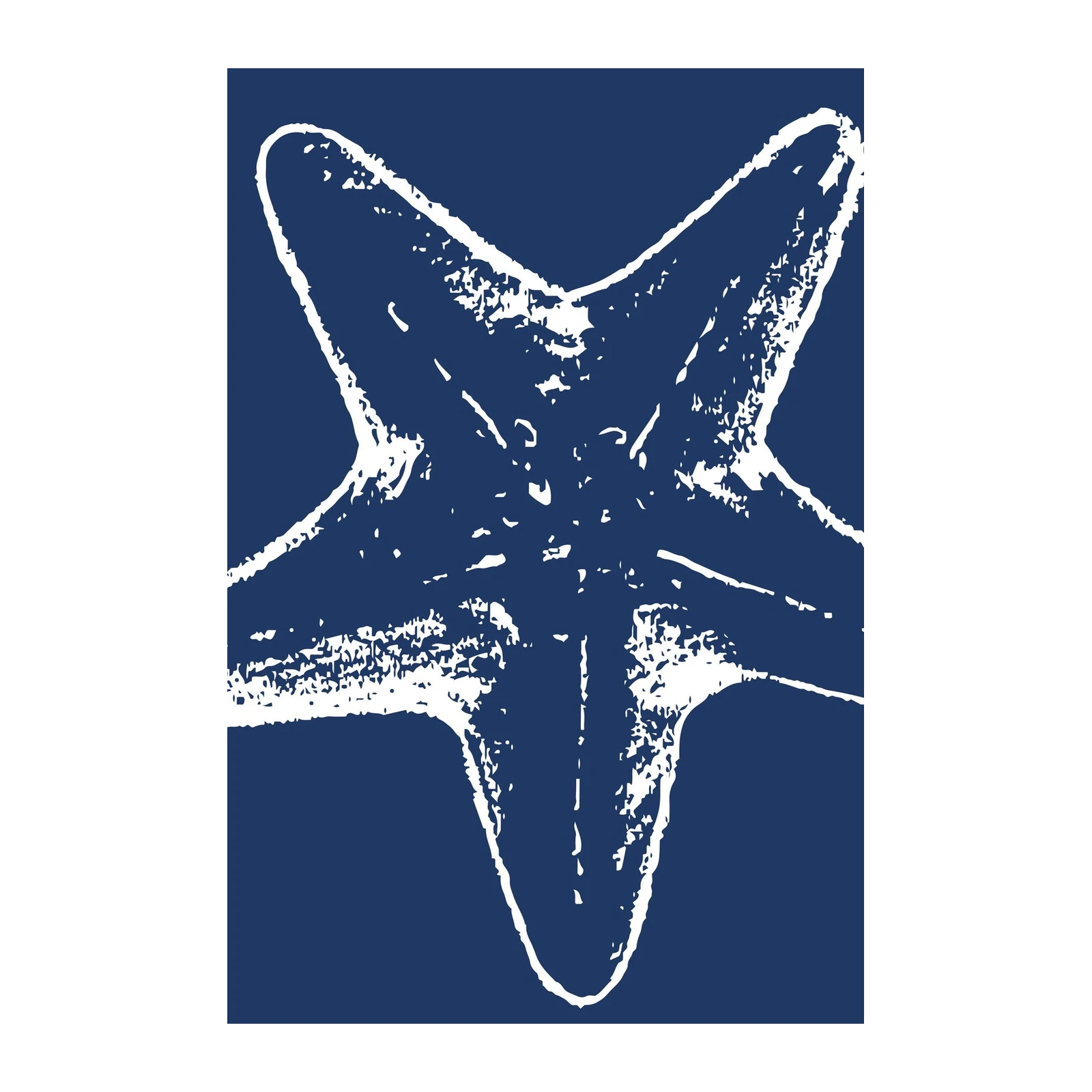 Minimalist Starfish Blue Wall Art