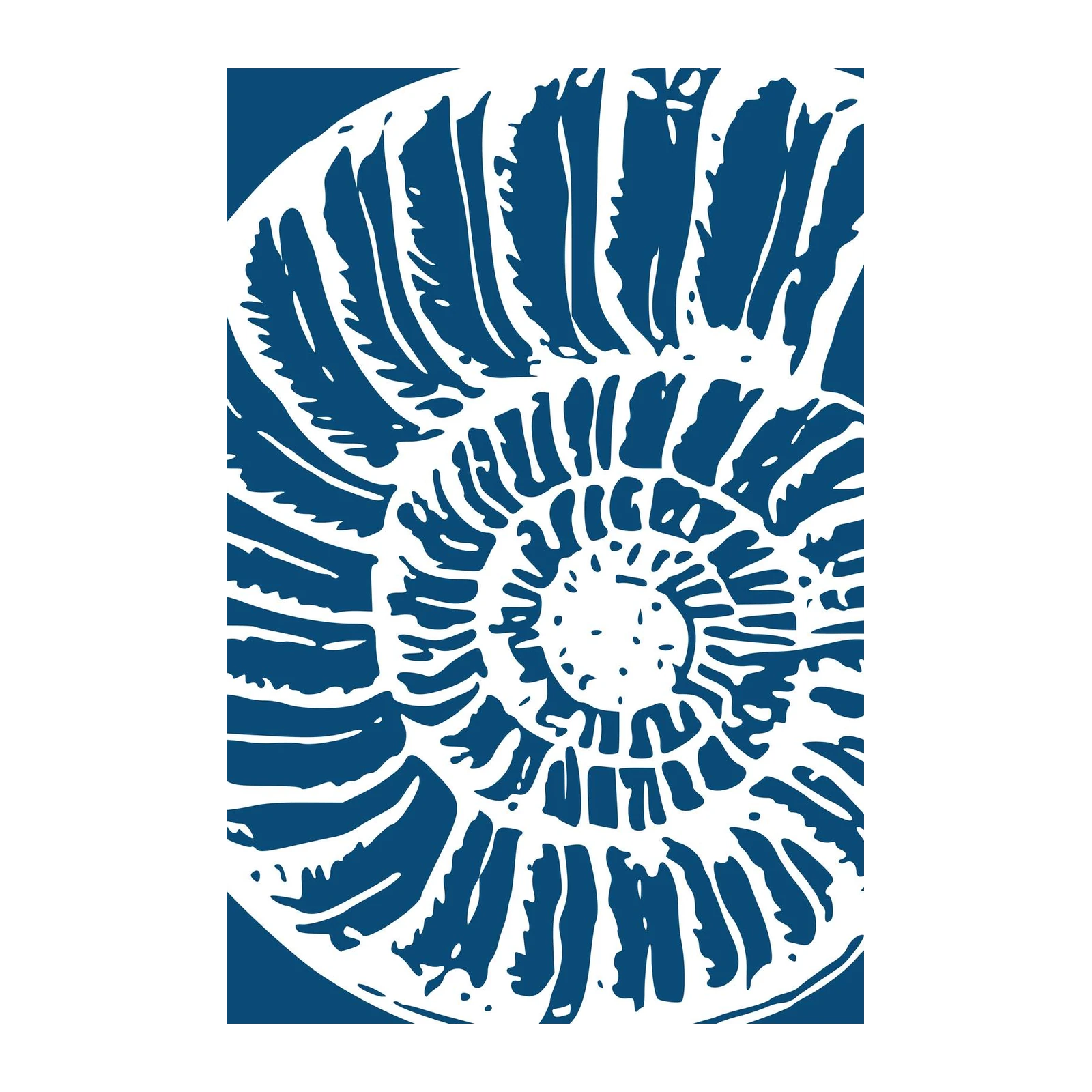 Nautilus Shell Indigo White Wall Art