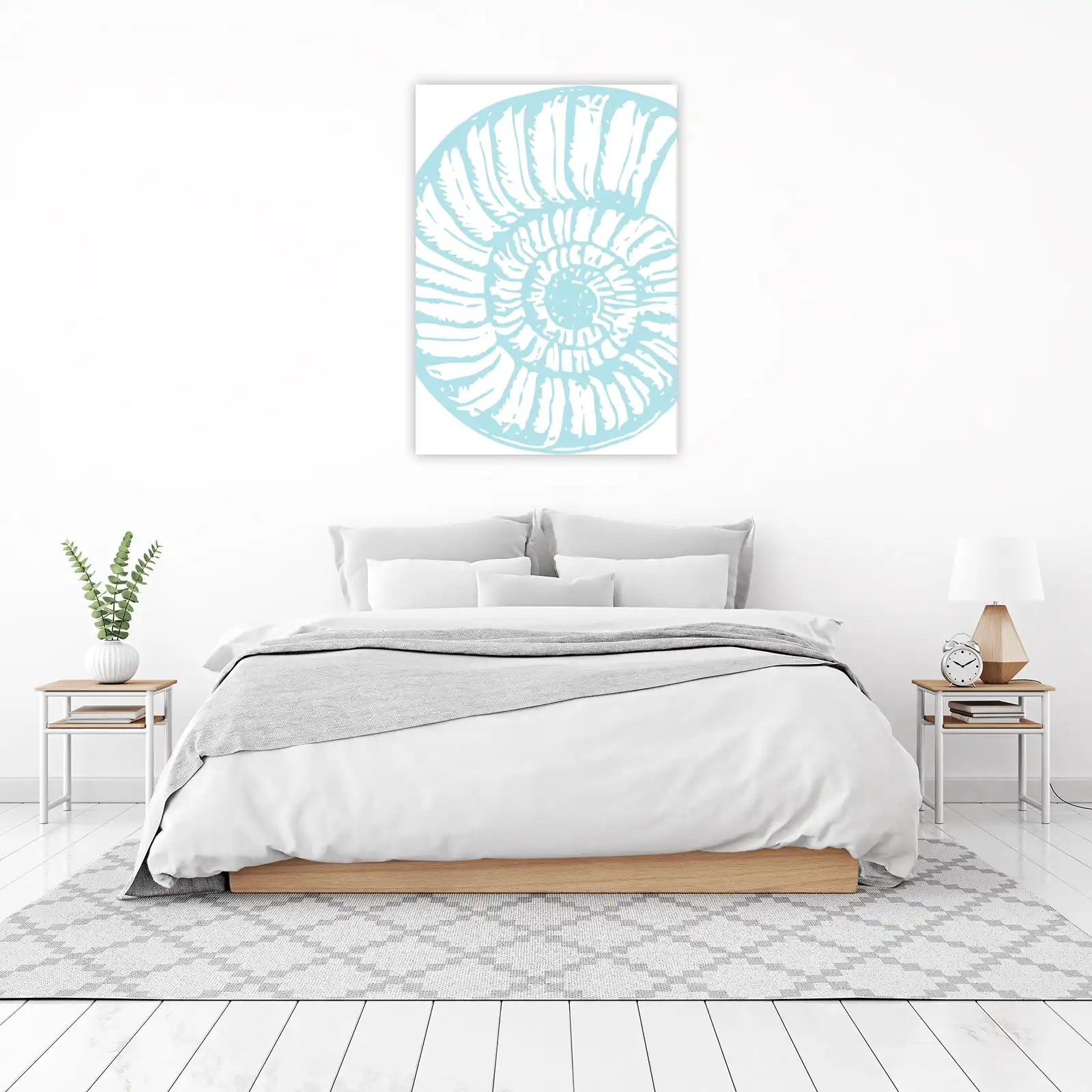 Nautical Ammonite Fossil Wall Art - Coastal Decor